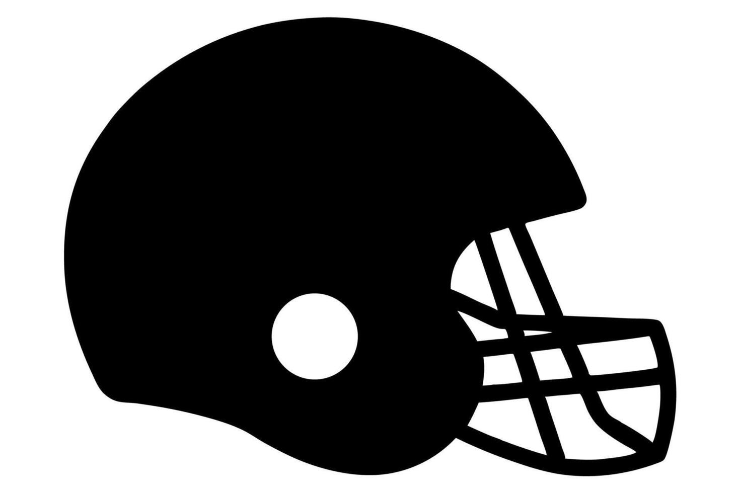 A black and white silhouette of a football helmet vector