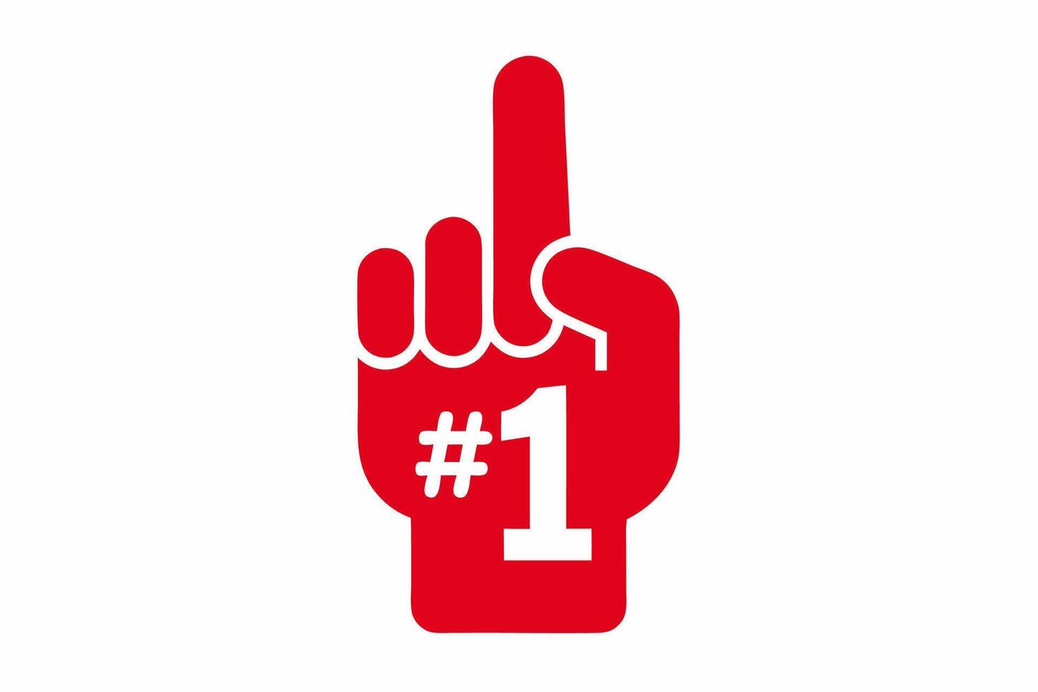 A red hand with the number one on it vector