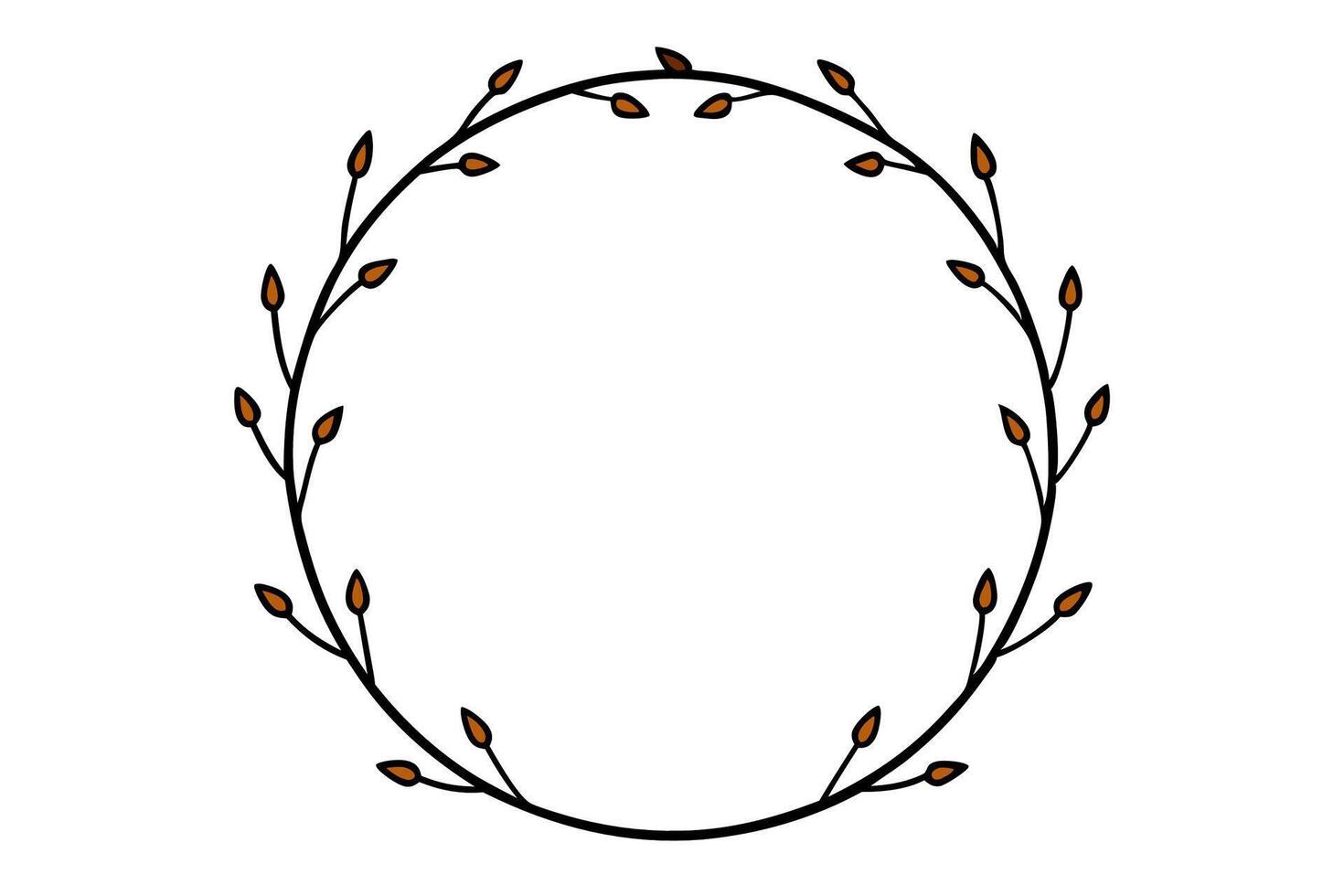 A wreath made of leaves and branches vector