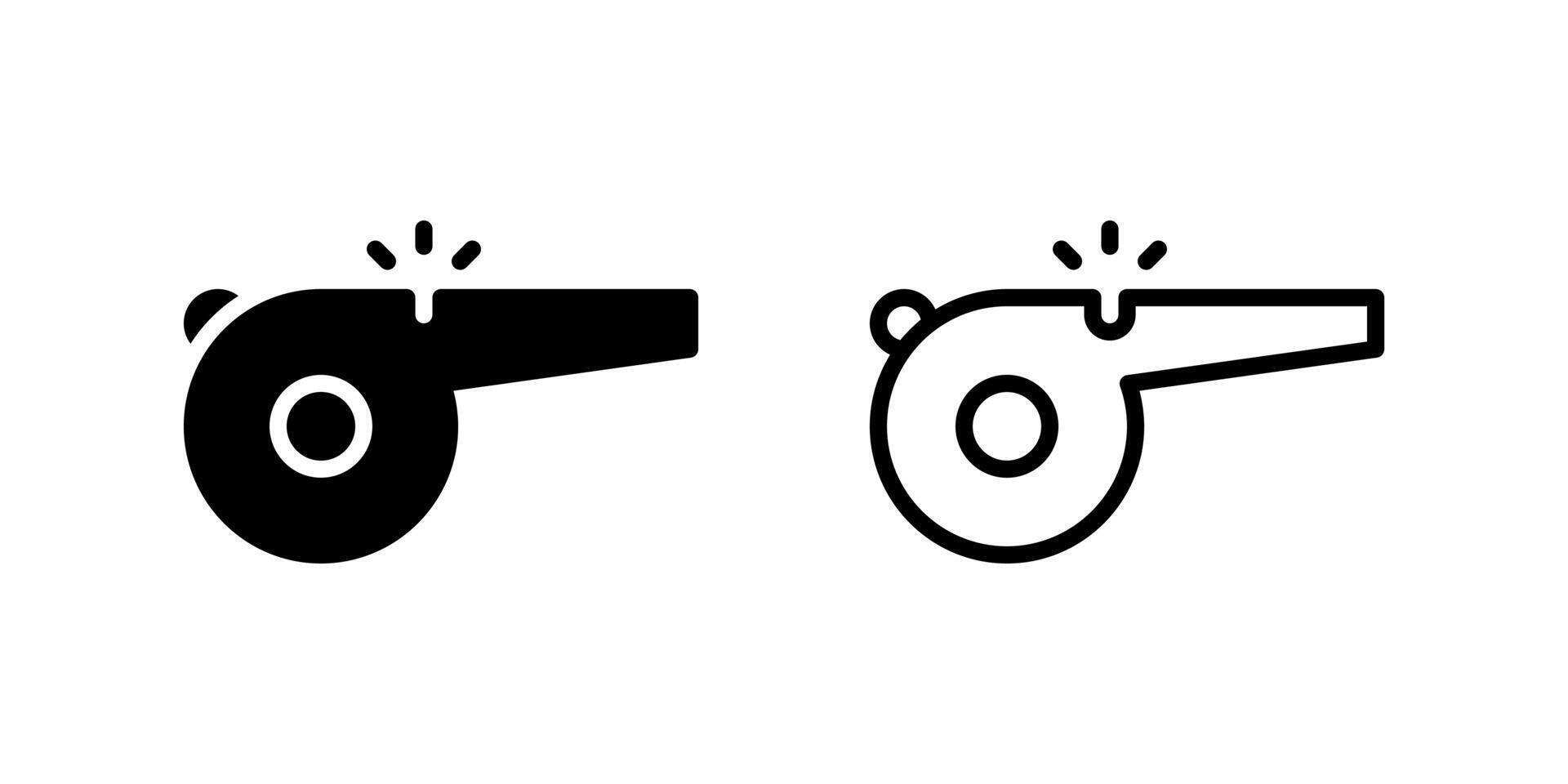 Referee whistle icon set used in football matches vector