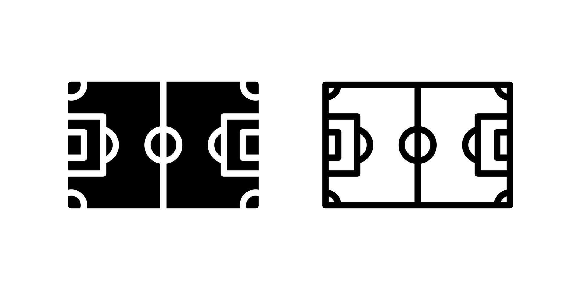 Soccer pitch layout icon set with field lines vector