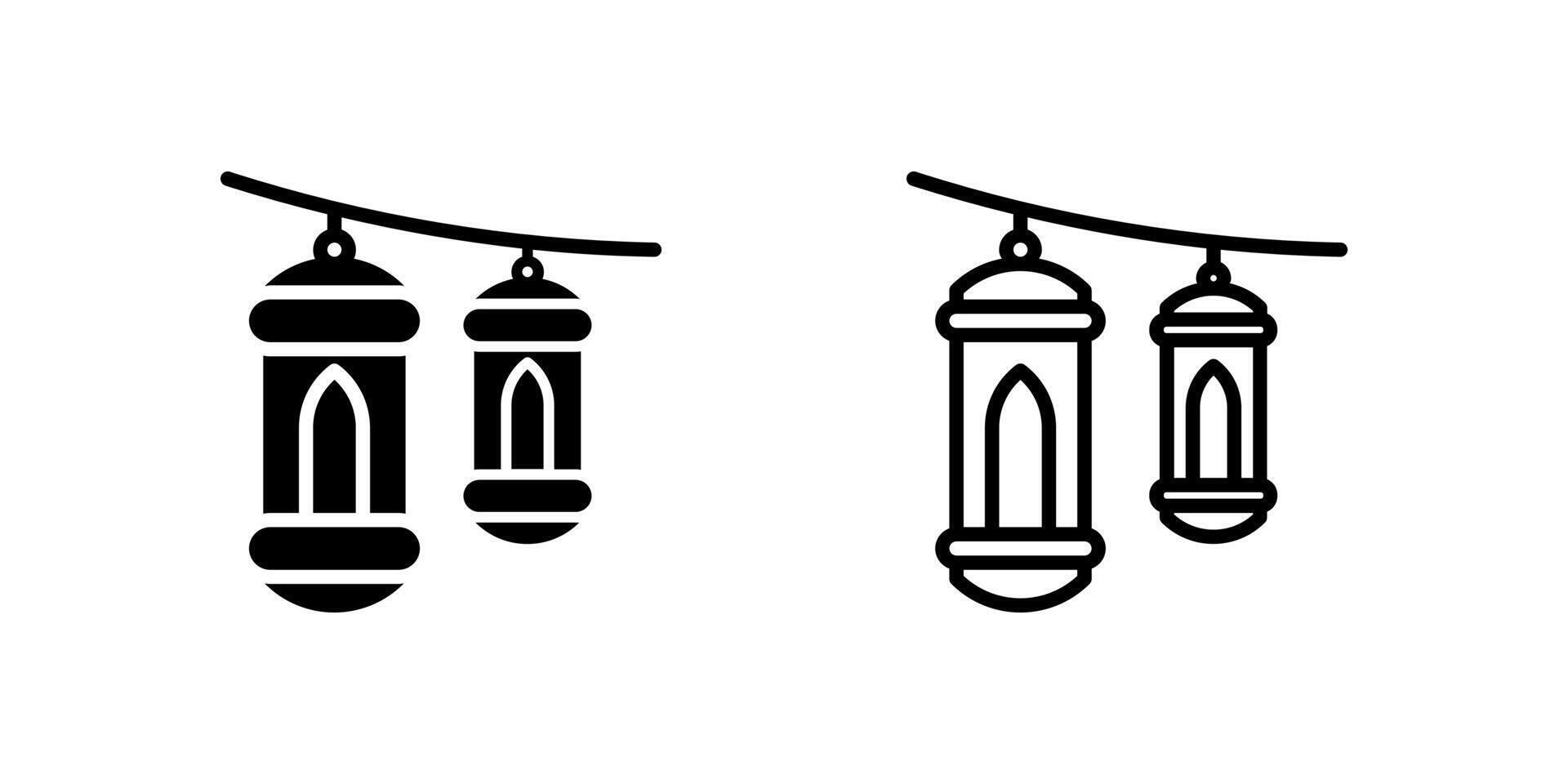 Islamic lanterns icon, commonly used during Ramadan as decoration. vector