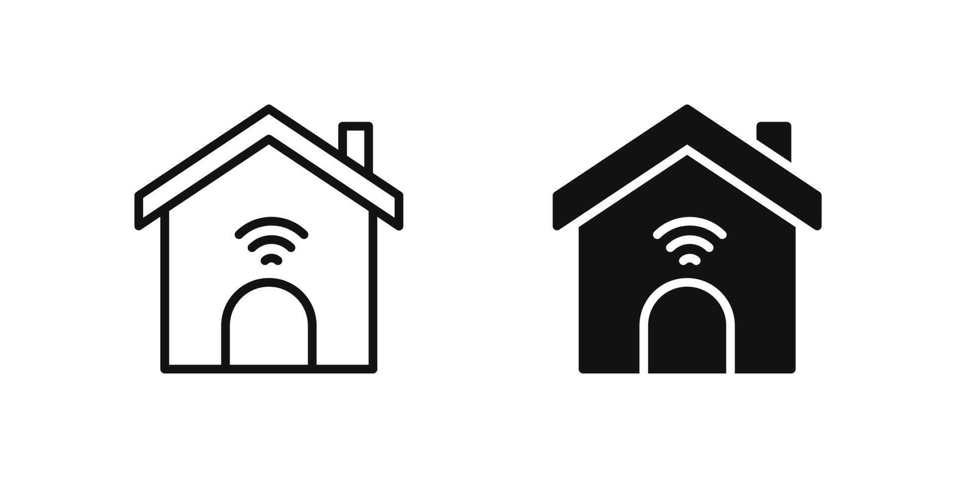 Smart home icon set representing connected home systems powered by IoT devices. vector