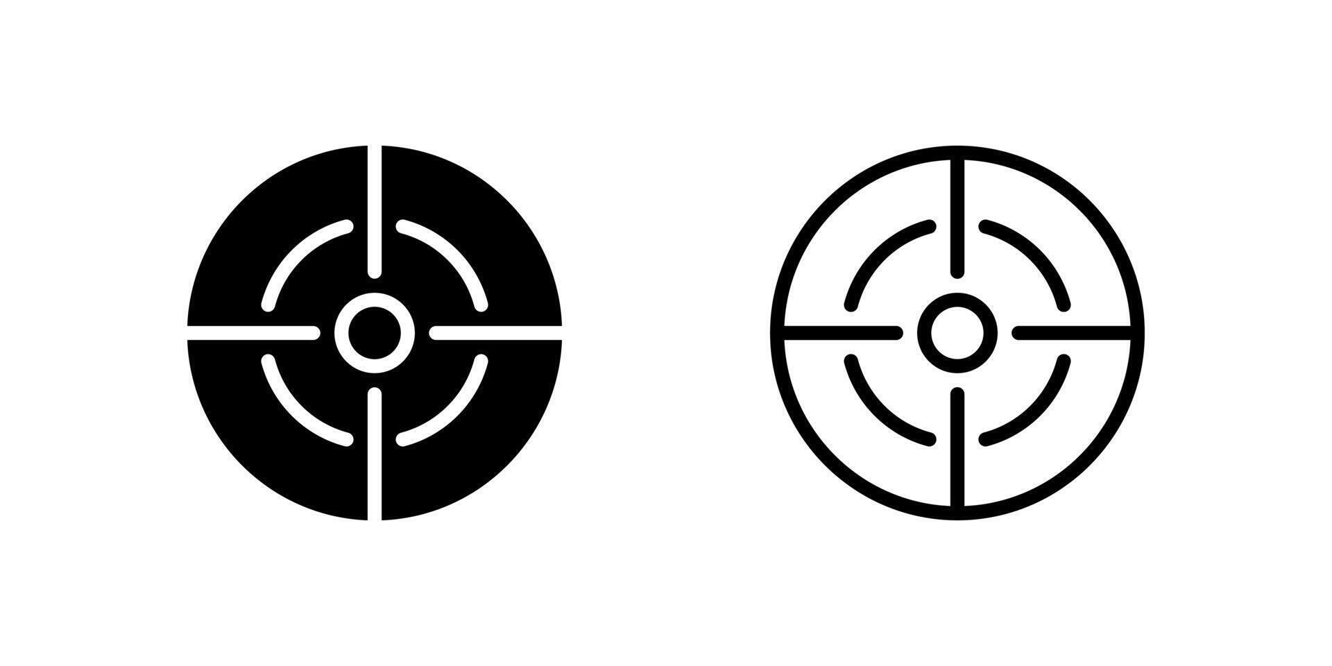 Target Icon Set. A black icon of a target, representing goal or accuracy. vector