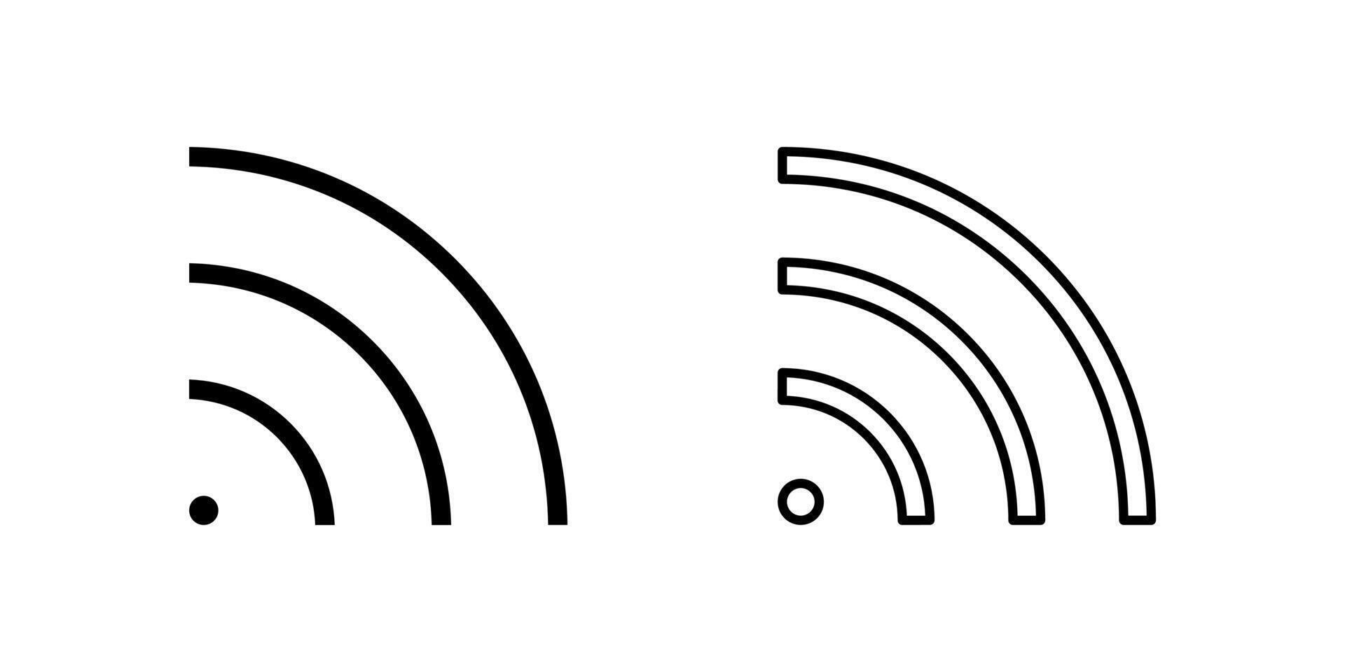 Signal icon set for wireless connectivity, reception, or network. vector