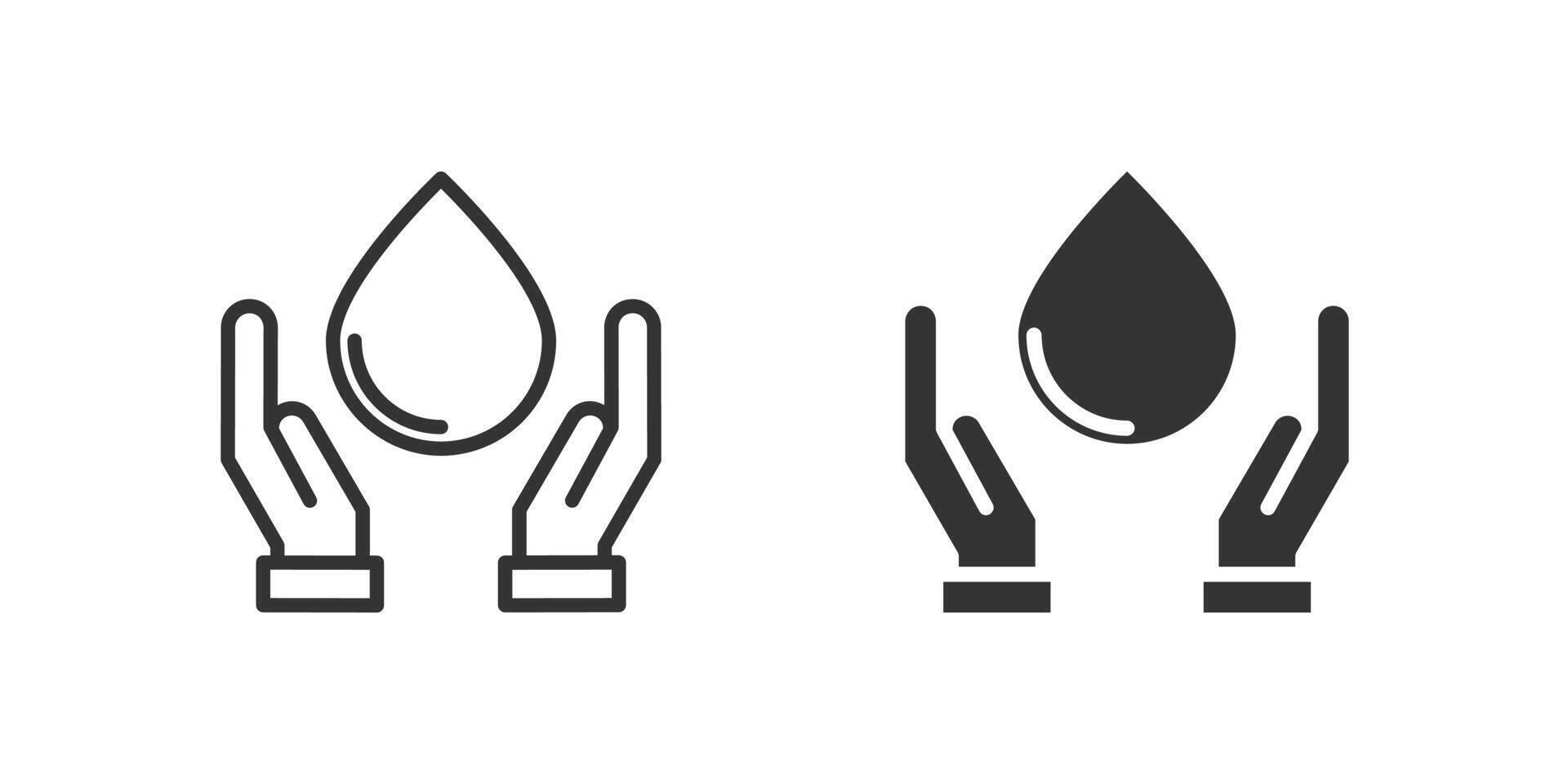 Water care icon set representing water conservation and eco hygiene. vector