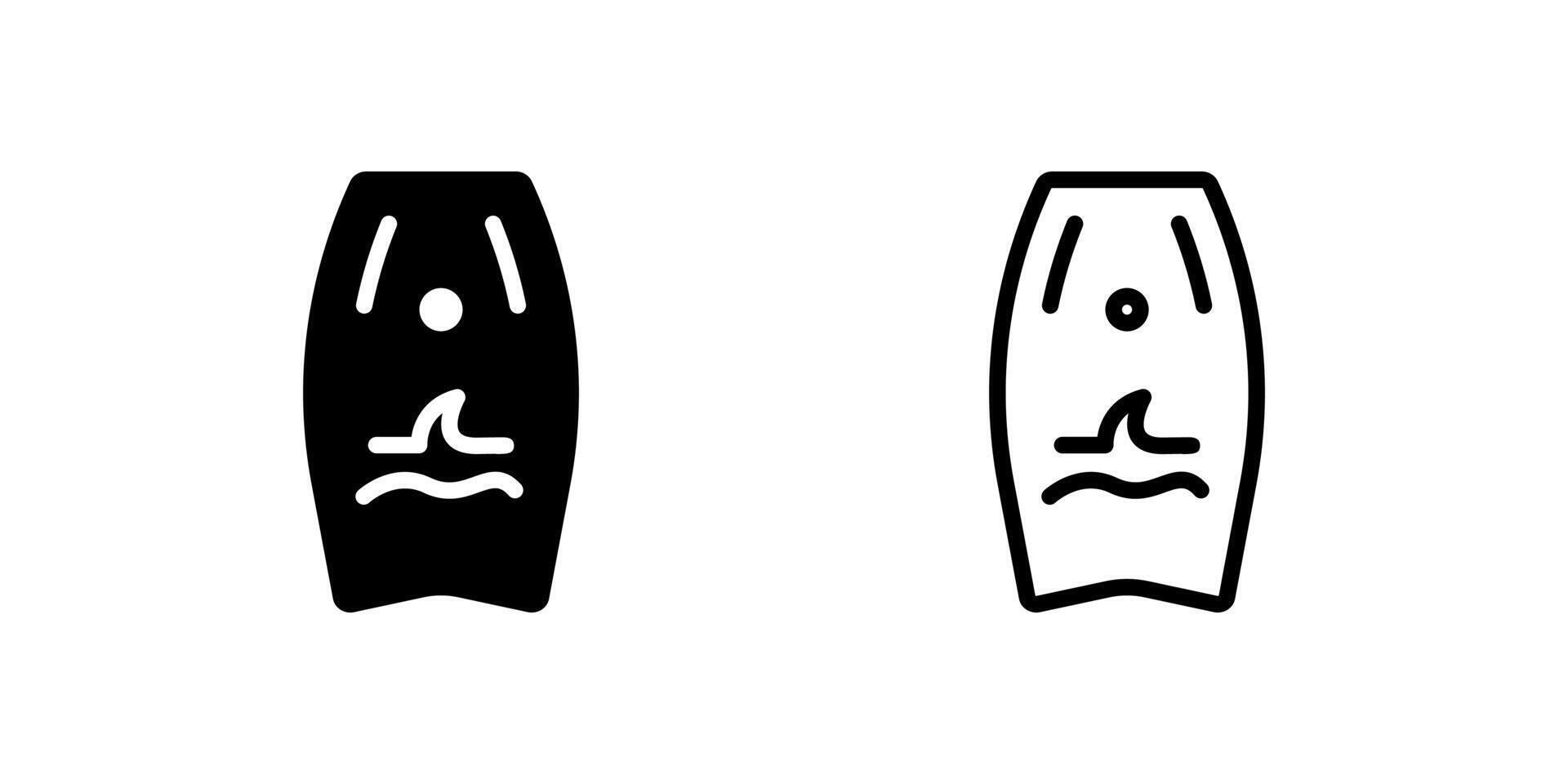 An icon of a boogie board for water sports, symbolizing surfing and recreational beach activities. vector