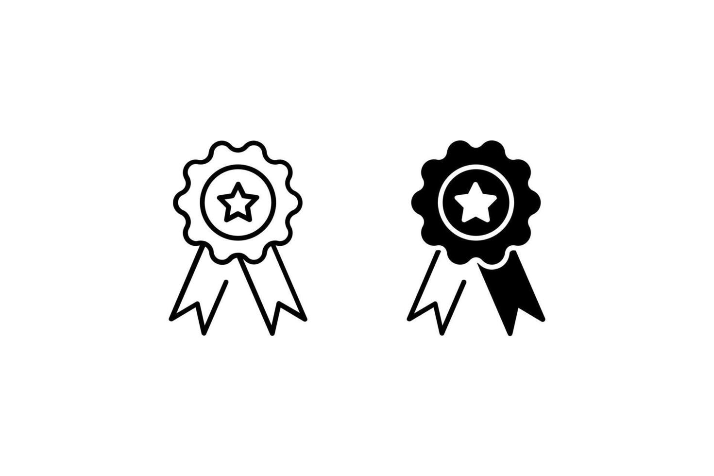 Award Icon Set. A black icon of an award, representing recognition. vector