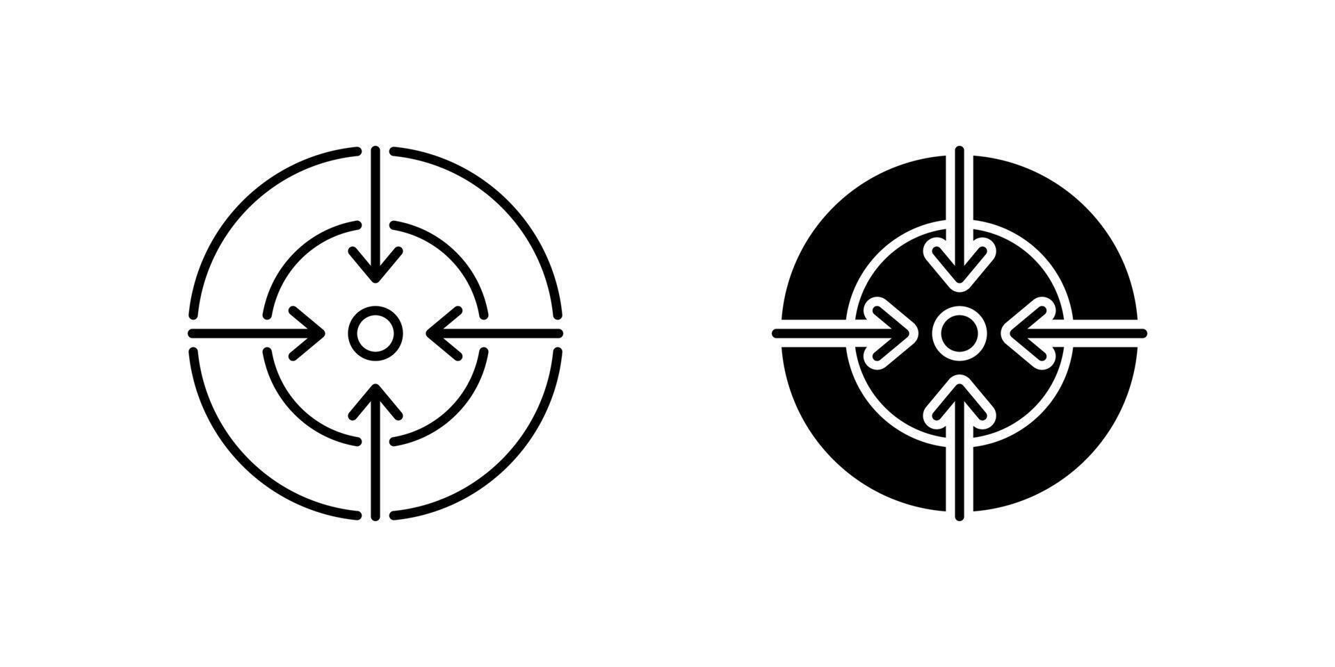 Icons of two target goals for business and planning. Represent ambition and objective. vector