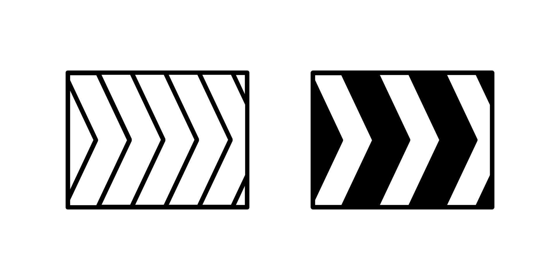 Icons of two direction tapes for guidance and routes. Represent arrow and path. vector