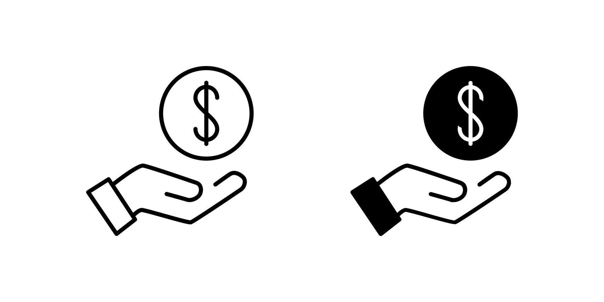 Icons of two save money icons for finance and savings. Represent cash and thrift. vector