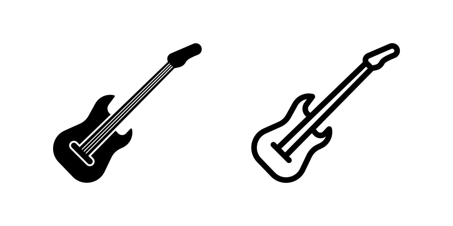 Cool electric guitar icon representing music, entertainment, and rock and roll. Great for bands, concerts, and audio themes. vector