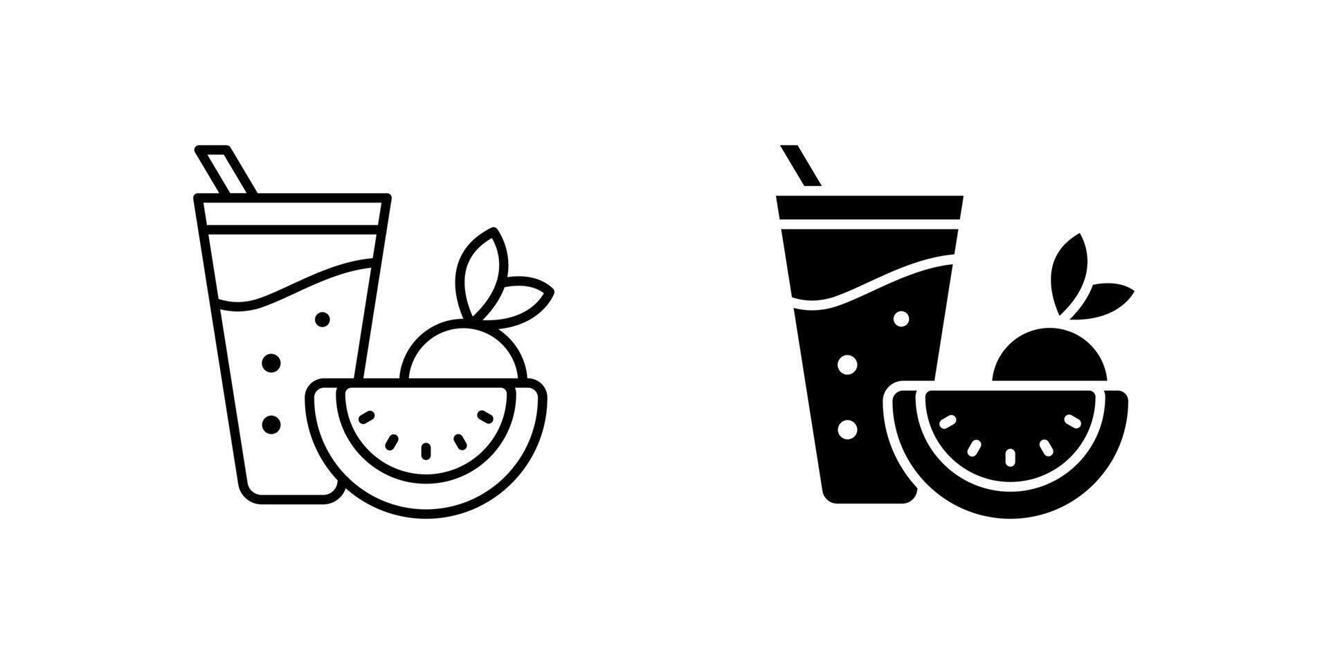 Fresh fruit smoothie icon set for healthy drinks, nutrition, and wellness. Perfect for fitness, diet, and refreshing beverage themes. vector