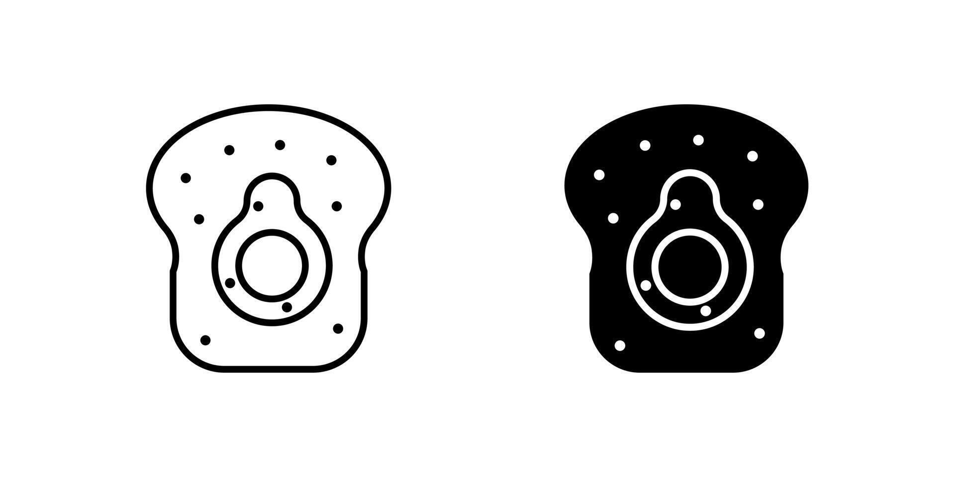 Trendy avocado toast food icon set representing healthy breakfast, brunch, and nutritious meals. Ideal for food blogs, cafes, and healthy eating themes. vector
