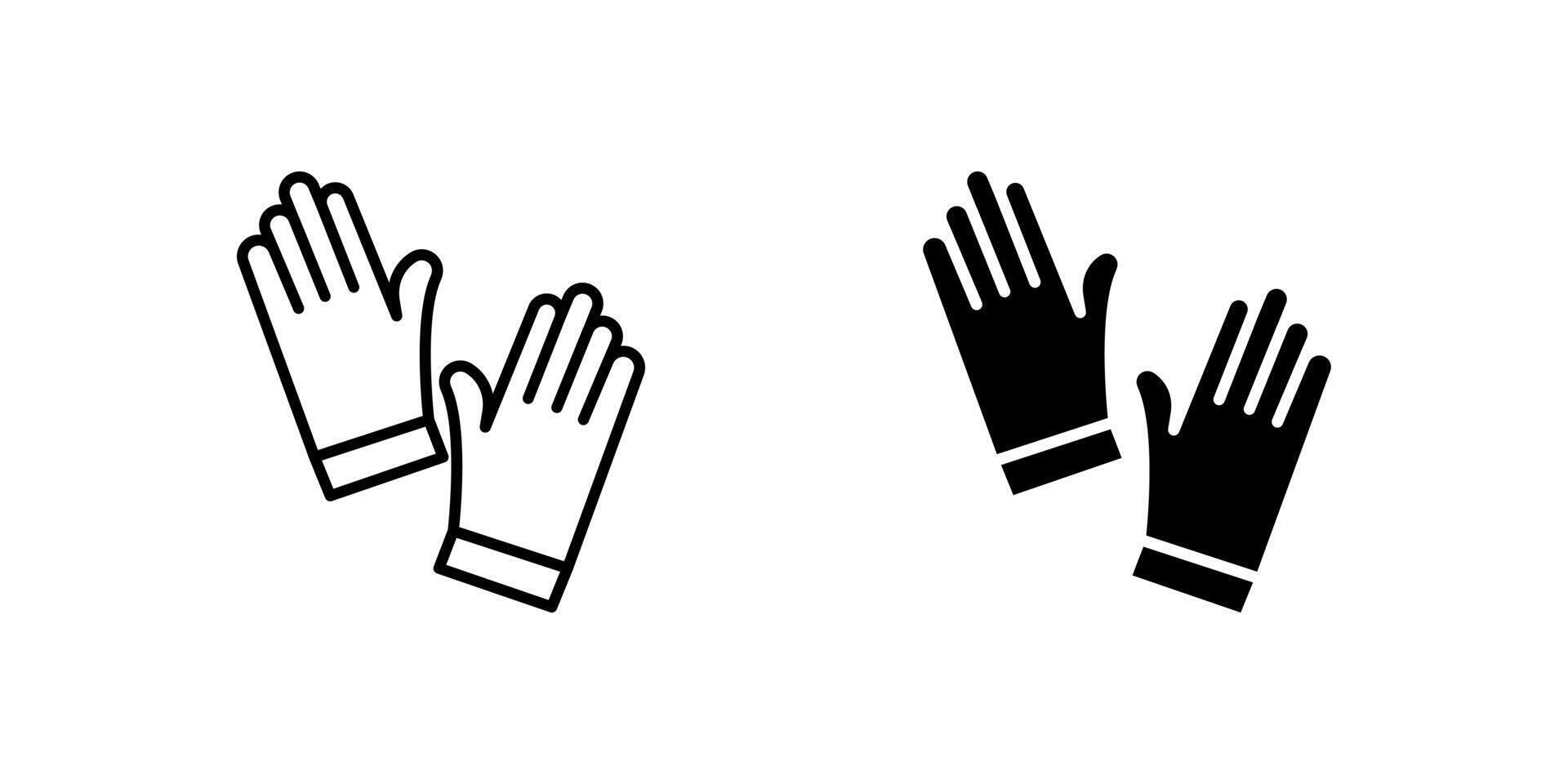 Practical gardening gloves icon set for outdoor work, plant care, and garden safety. Essential for landscaping and farming activities. vector