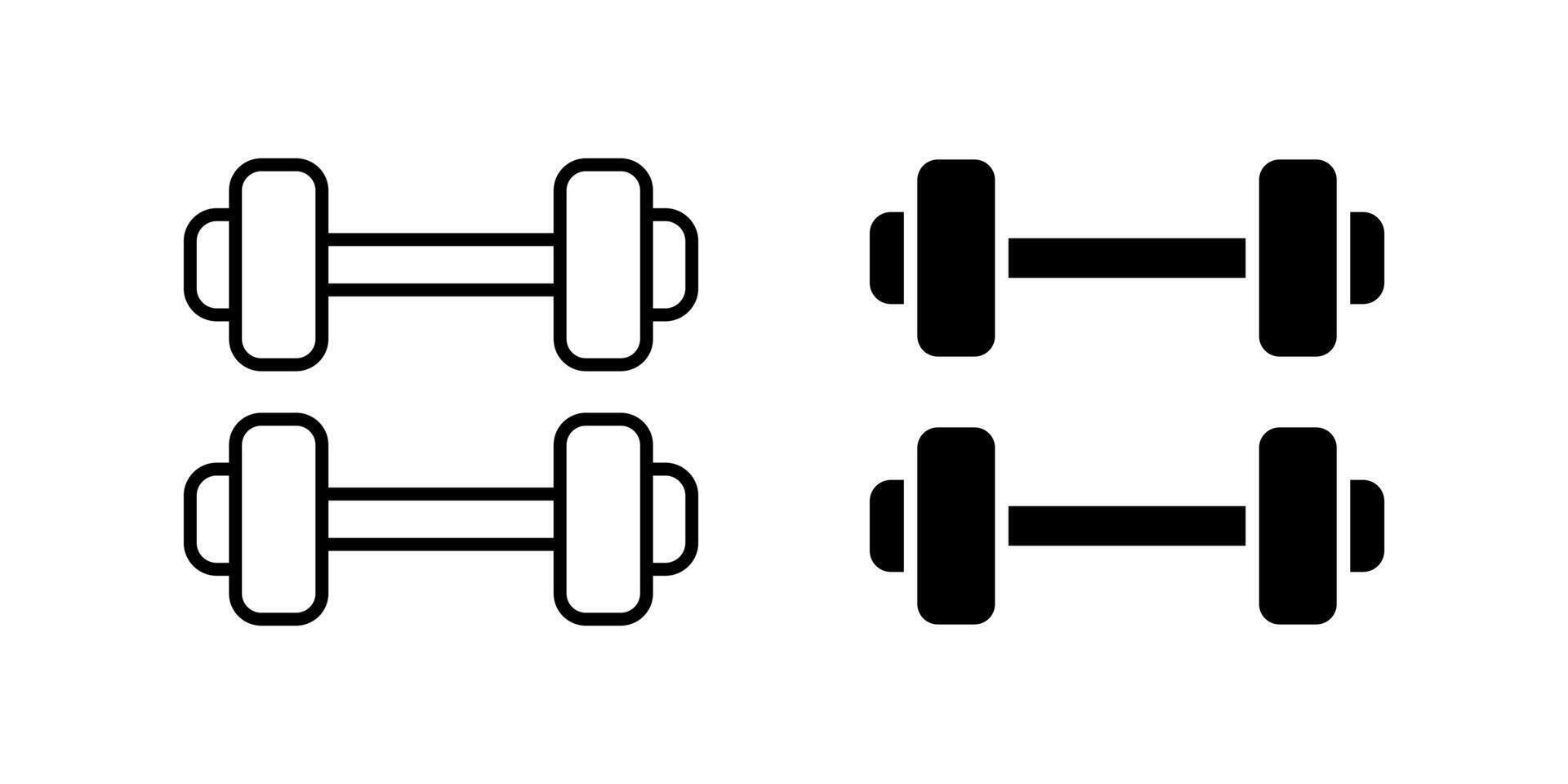 Classic dumbbells gym fitness icon set for weightlifting, strength training, and exercise. Essential for workouts, sports, and healthy lifestyle. vector