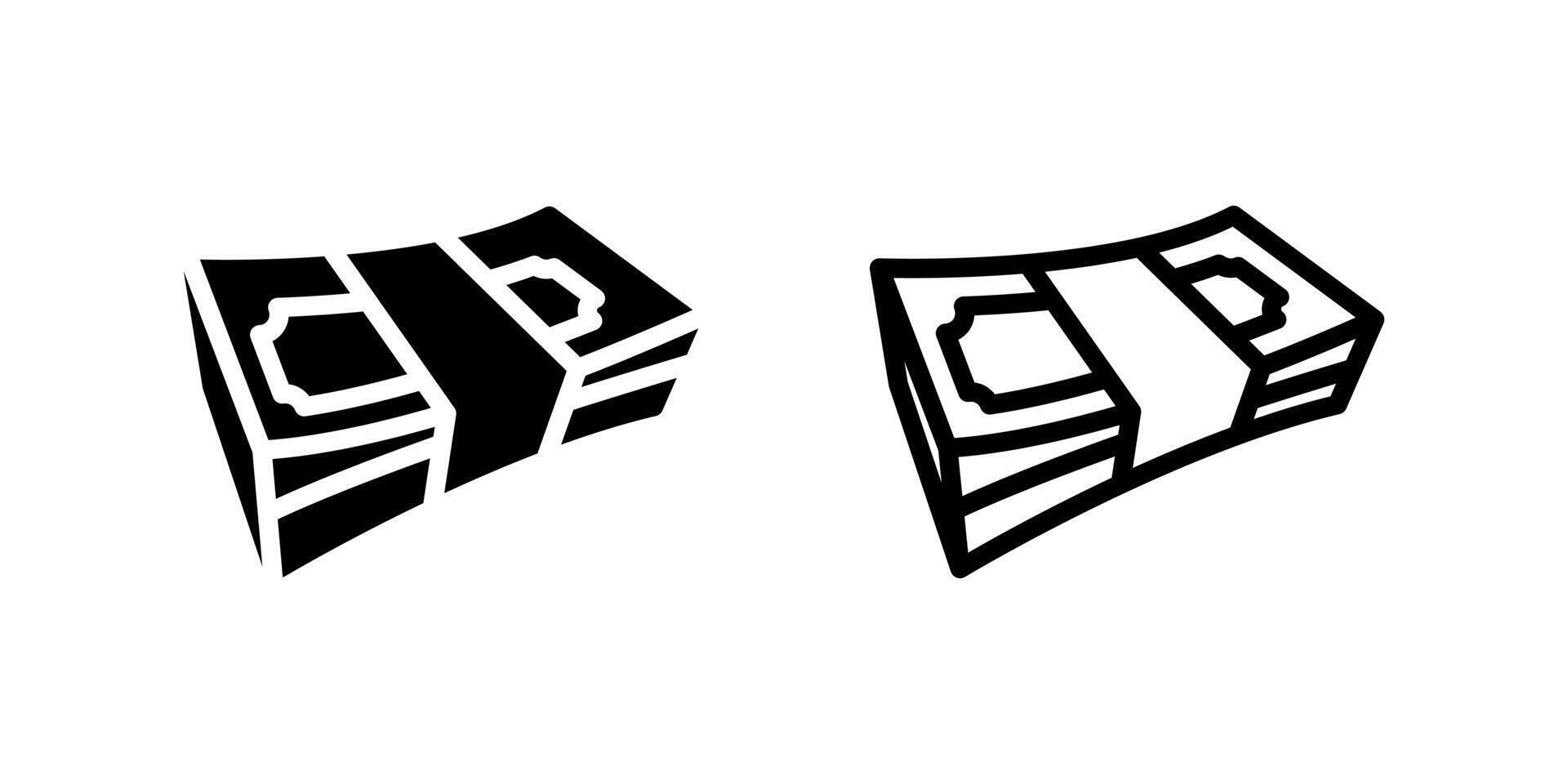 Simple paper money cash icon representing currency, banknotes, and financial transactions. Essential for banking, economics, and payment themes. vector