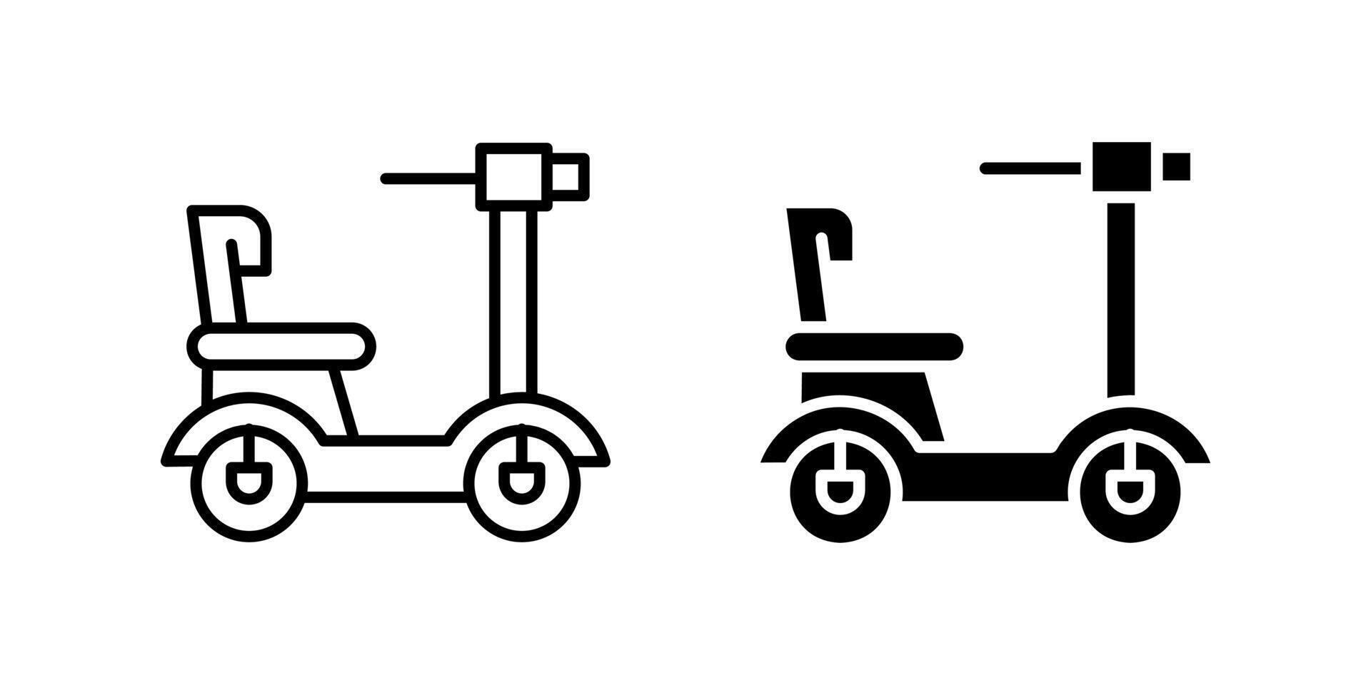 Trendy electric scooter icon set for urban mobility, personal transport, and eco-friendly travel. Perfect for city commuting and modern lifestyle. vector