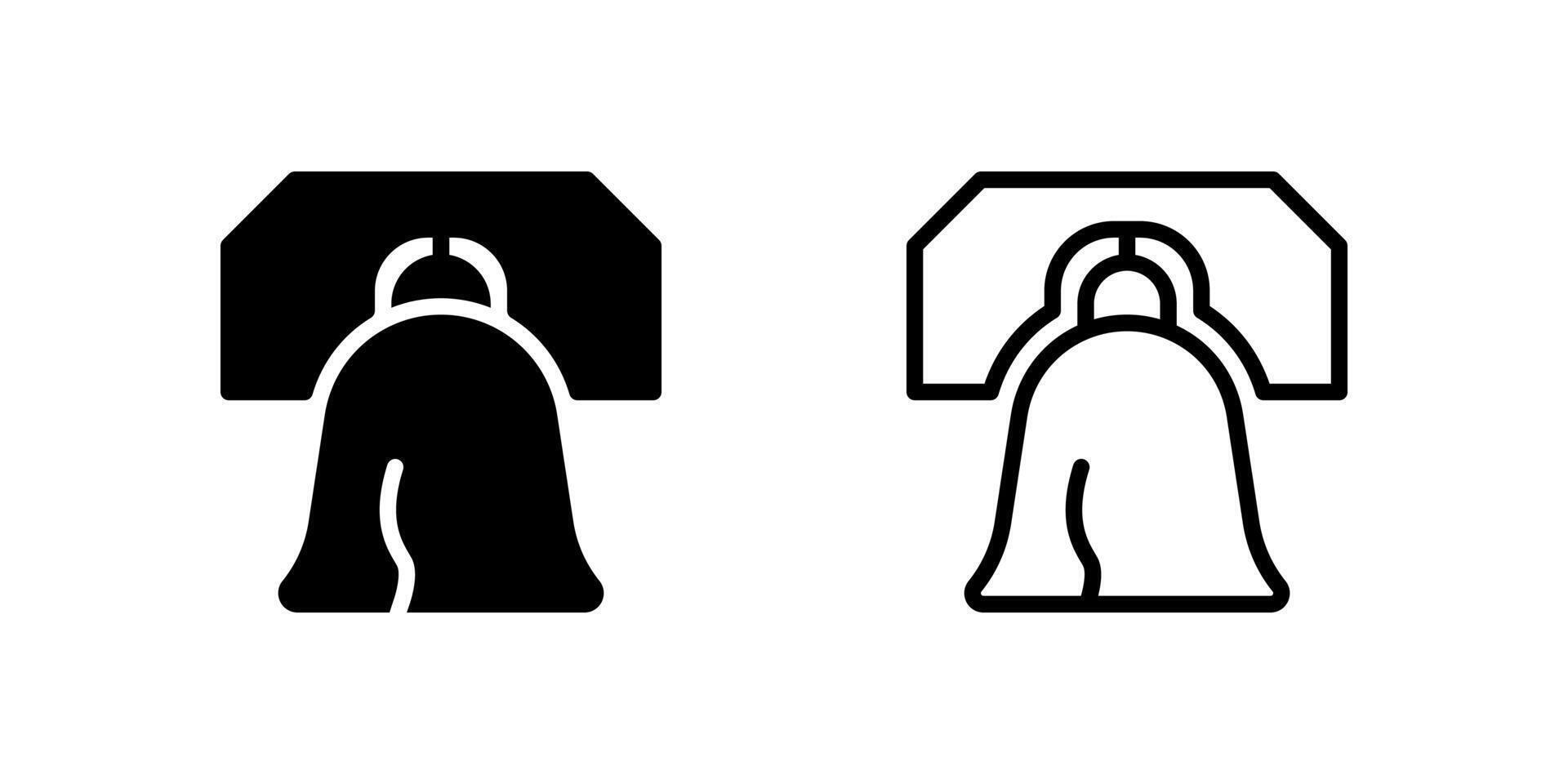 Iconic Liberty Bell icon symbolizing American history, freedom, and independence. Great for patriotism and national themes. vector