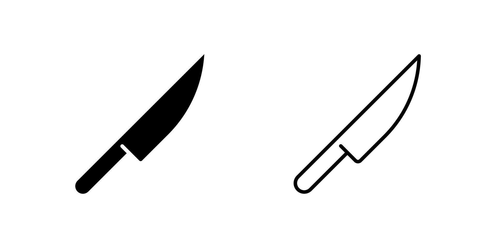 Essential chef knife icon set for kitchen, cooking, and culinary arts. Useful for restaurants, food blogs, and recipe themes. vector