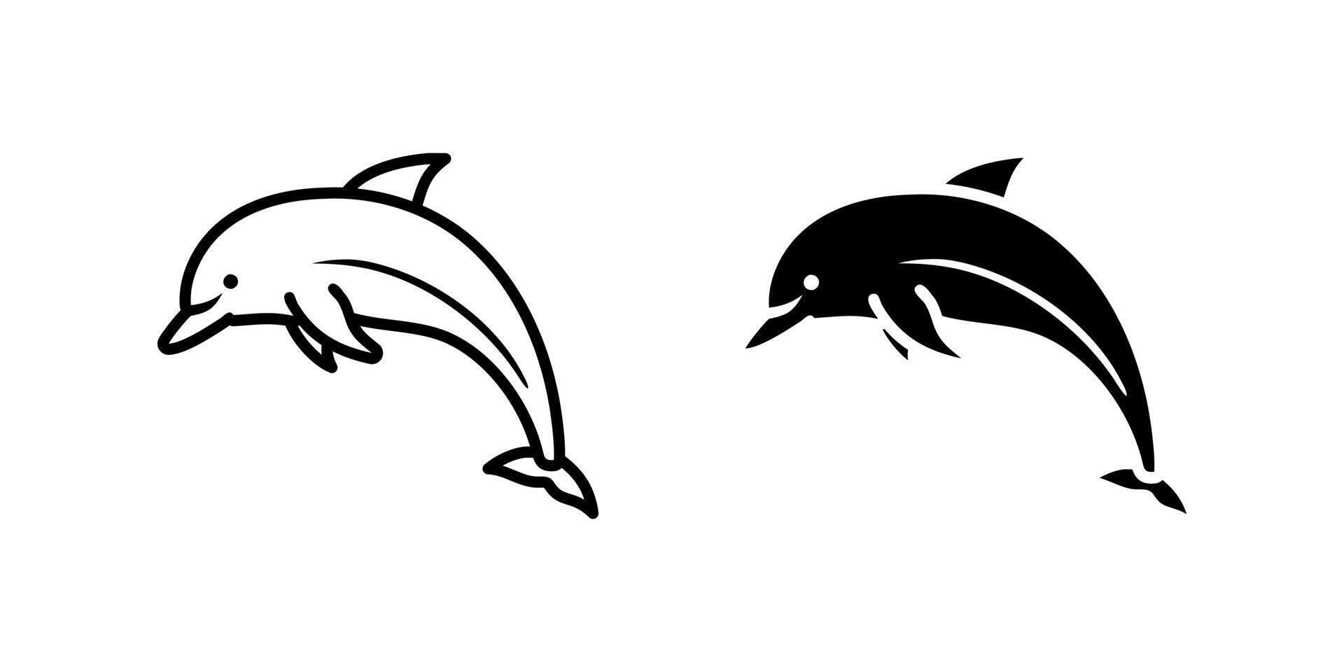 Graceful dolphin icon set representing sea animals, marine mammals, and ocean life. Great for nature, wildlife, and aquatic themes. vector