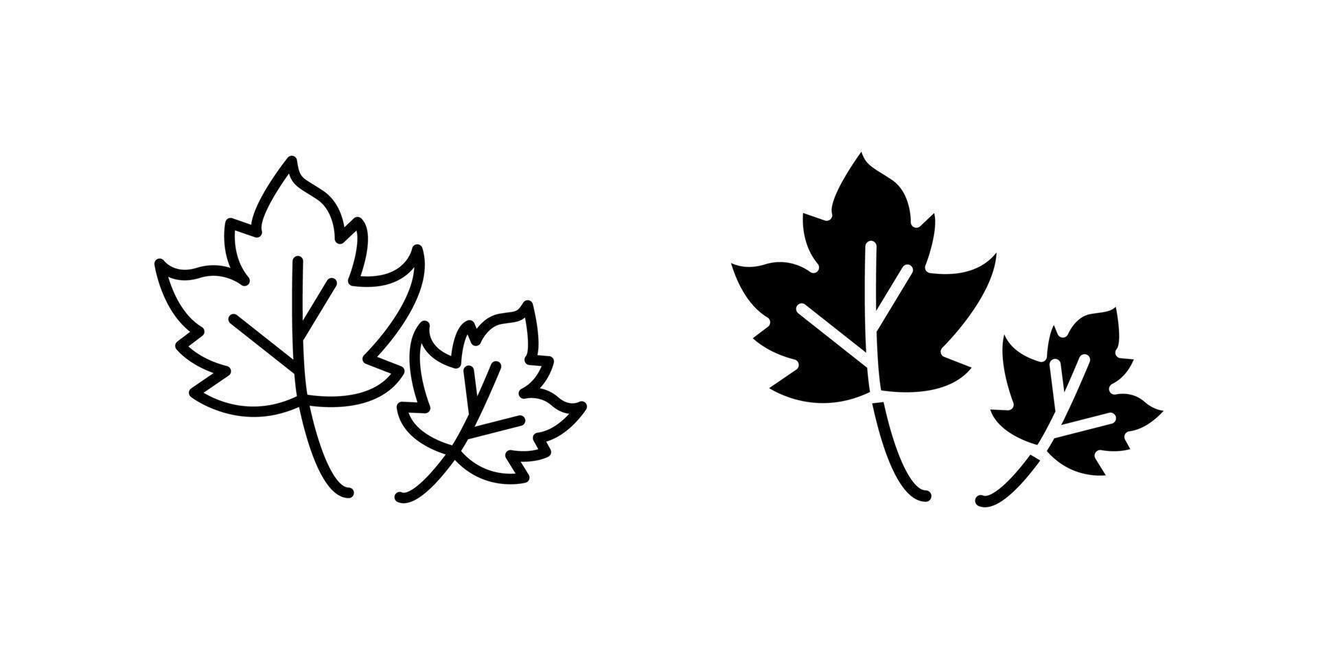 Beautiful fall leaves icon set for autumn season, nature, and seasonal changes. Perfect for environmental and seasonal designs. vector
