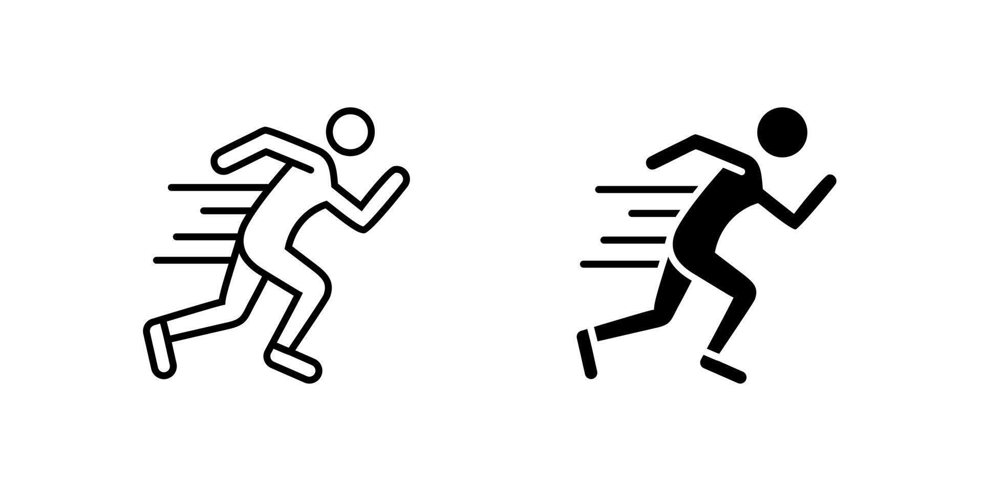 Dynamic fast run speed icon set for athletes, sport, and physical activity. Perfect for fitness, competition, and healthy lifestyle themes. vector