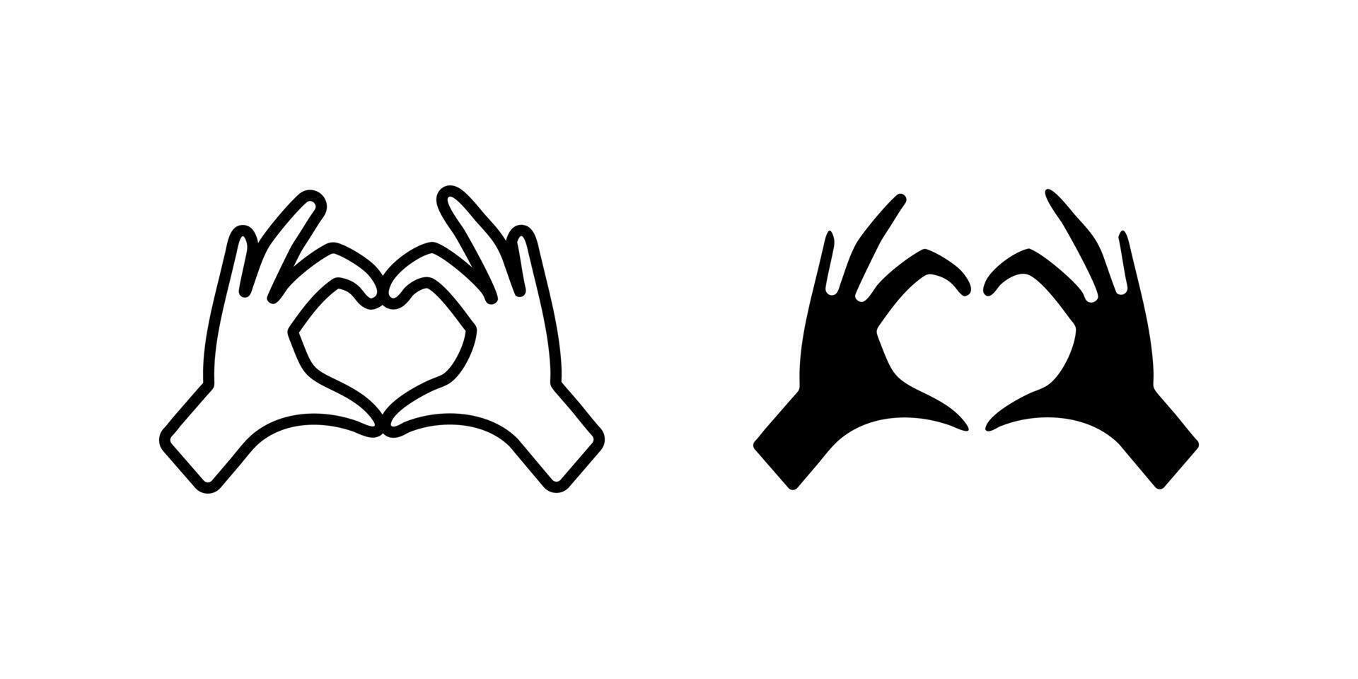 Warm heart hands gesture icon set symbolizing love, support, and care. Perfect for charity, community, and human connection themes. vector
