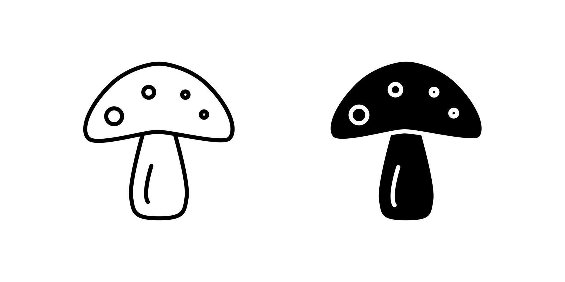 Cute mushroom icon set perfect for nature, food, and fantasy-themed websites and apps. vector