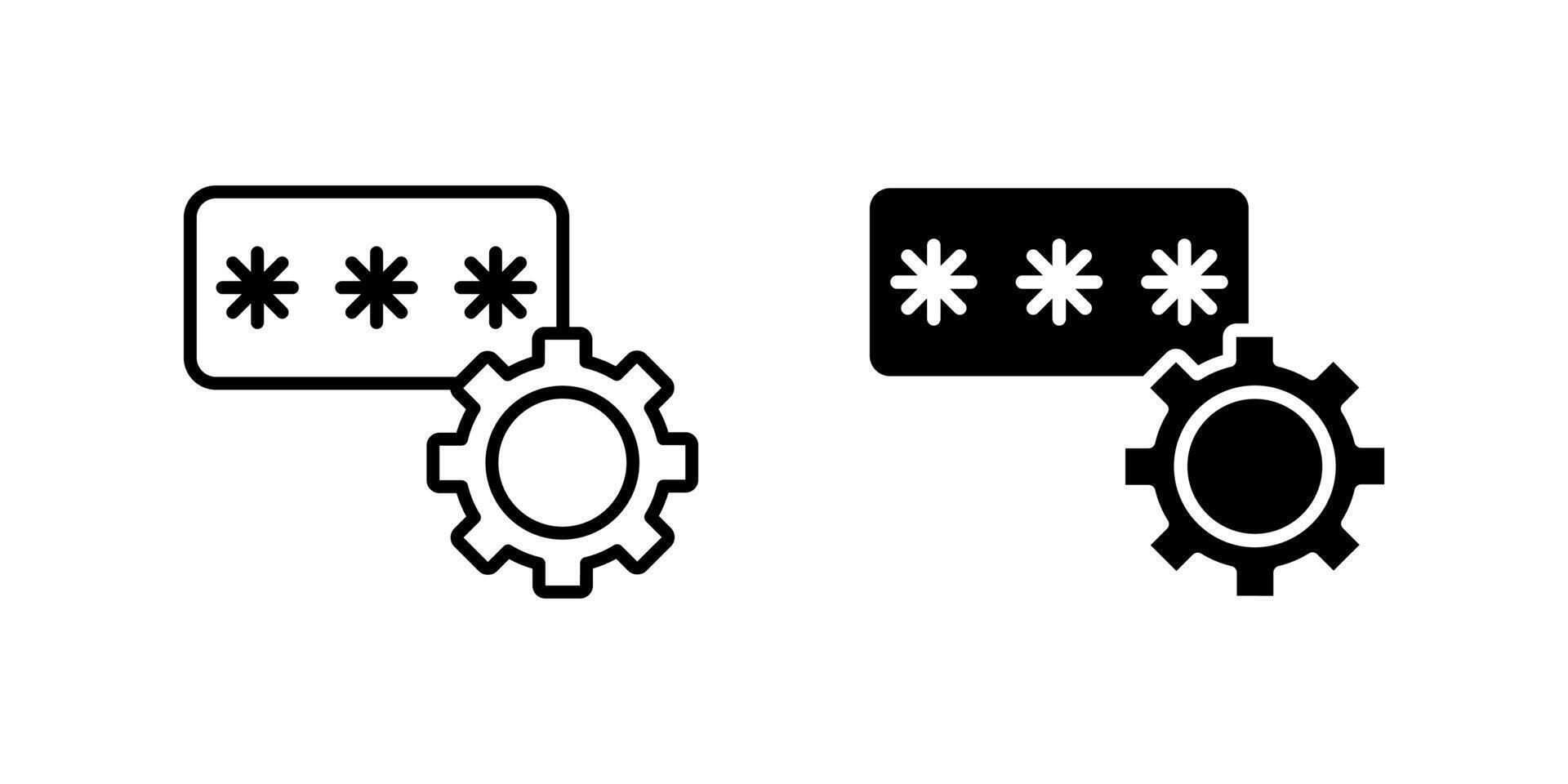 Secure password manager icon set perfect for security apps, login systems, and tech platforms. vector