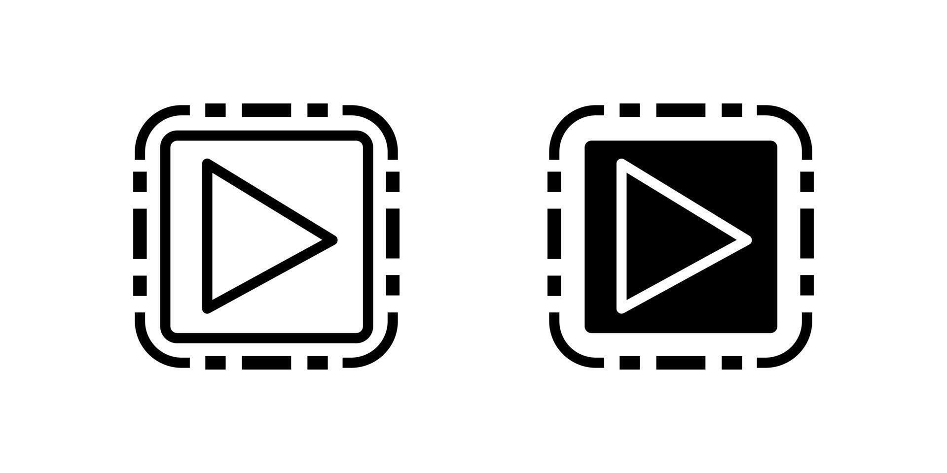 Dynamic play media button icon set ideal for platforms, music apps, and media players. vector
