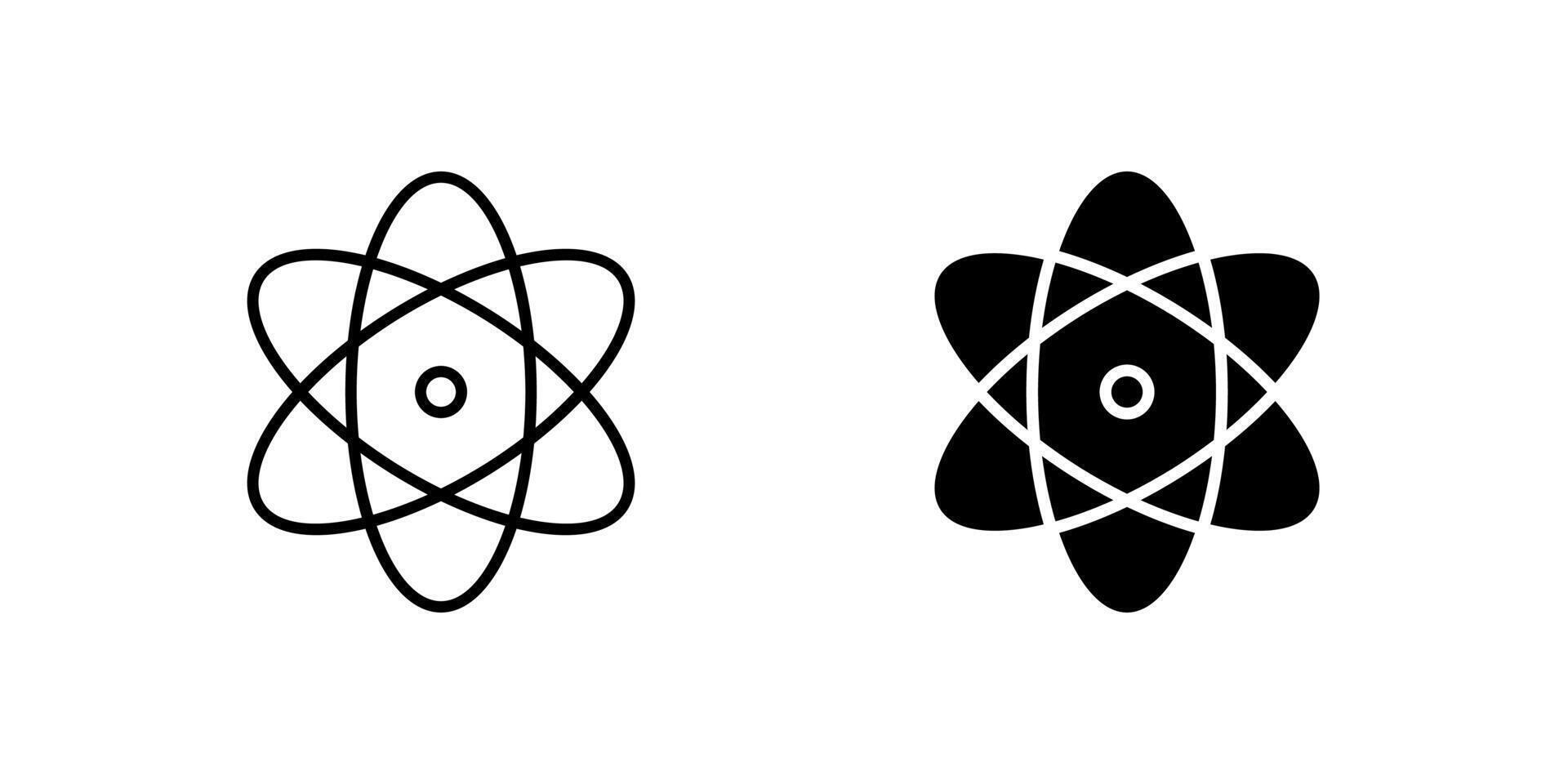 Abstract atom molecule icon set symbolizing science, physics, and chemistry. Perfect for research, education, and technology themes. vector