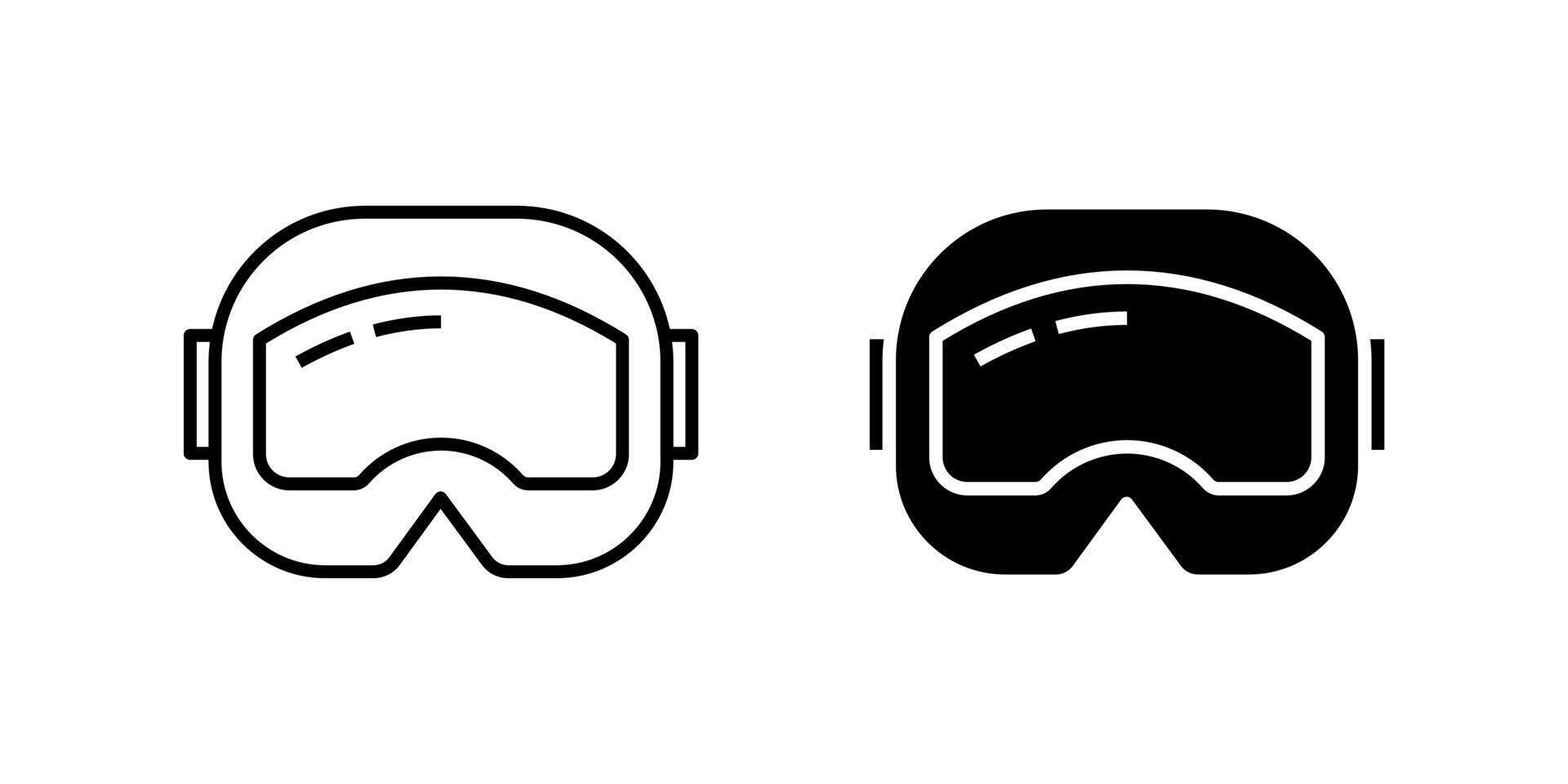 Classic ski goggles icon set for winter sports, skiing, and snow activities. Perfect for recreation, adventure, and cold weather themes. vector