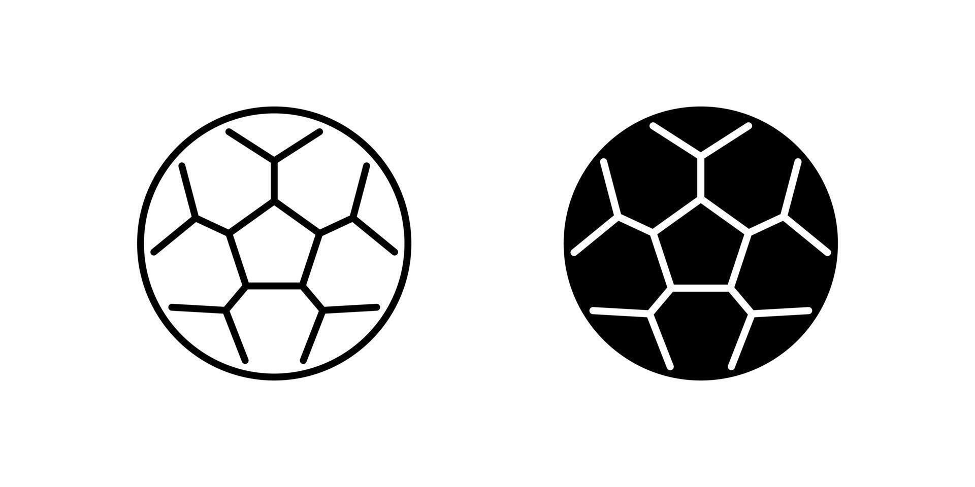 Universal soccer ball football icon set for sports, games, and athletic competition. Ideal for teams, training, and global events. vector