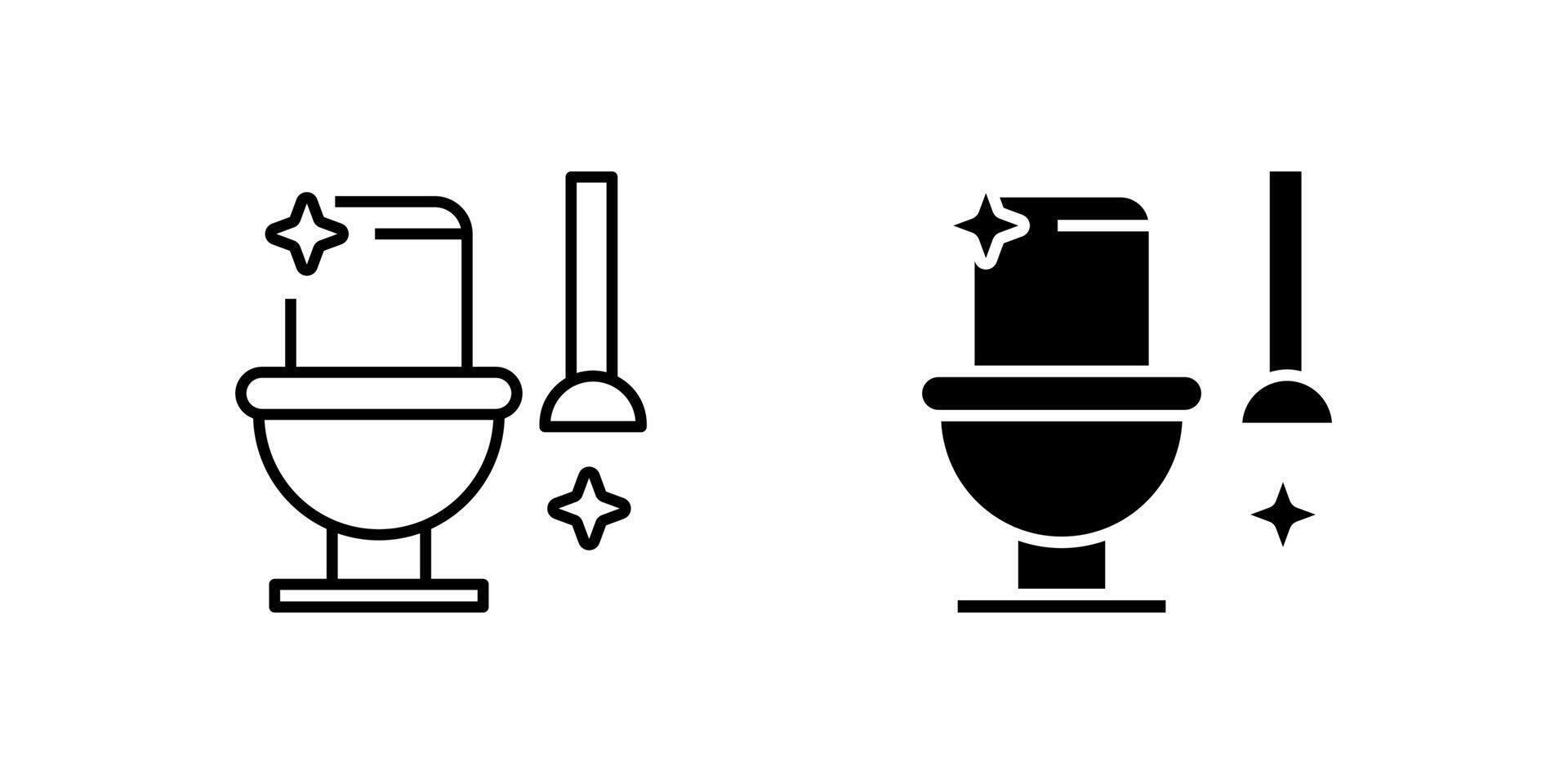 Practical toilet cleaning icon set for bathroom hygiene, sanitation, and home maintenance. Essential for cleanliness and plumbing themes. vector