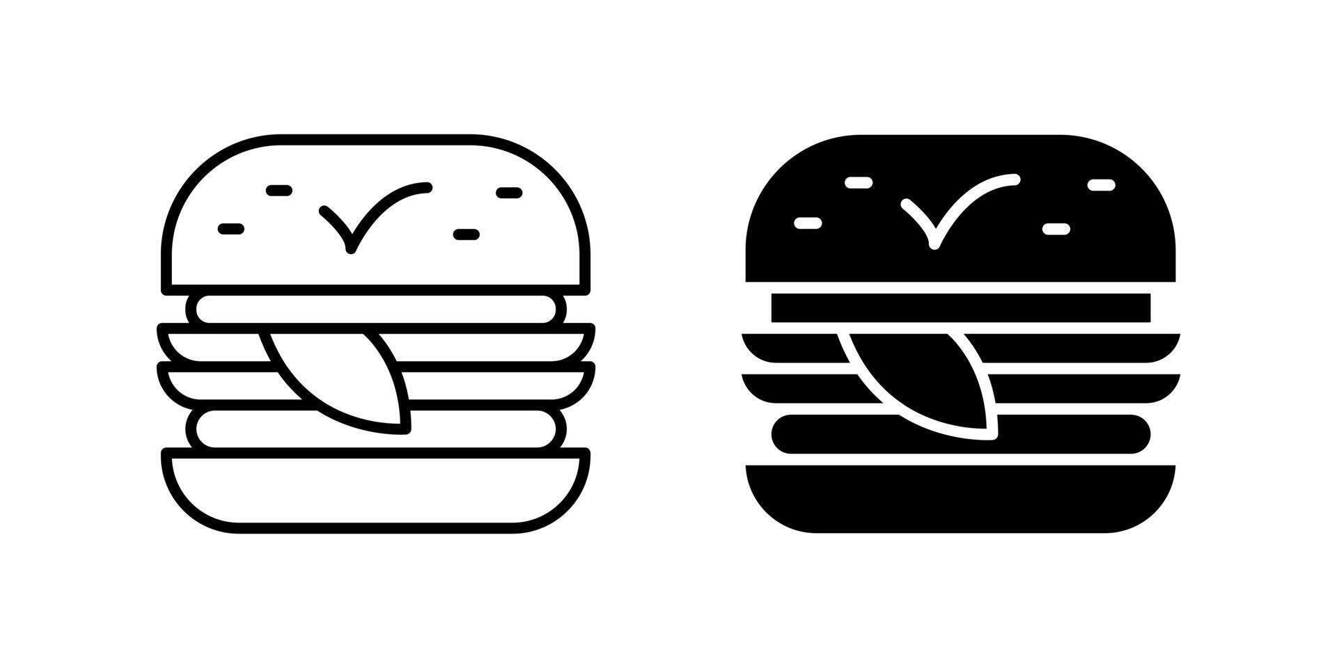 Delicious vegan burger icon set representing plant-based food, healthy eating, and vegetarian options. Perfect for diet, restaurants, and organic themes. vector