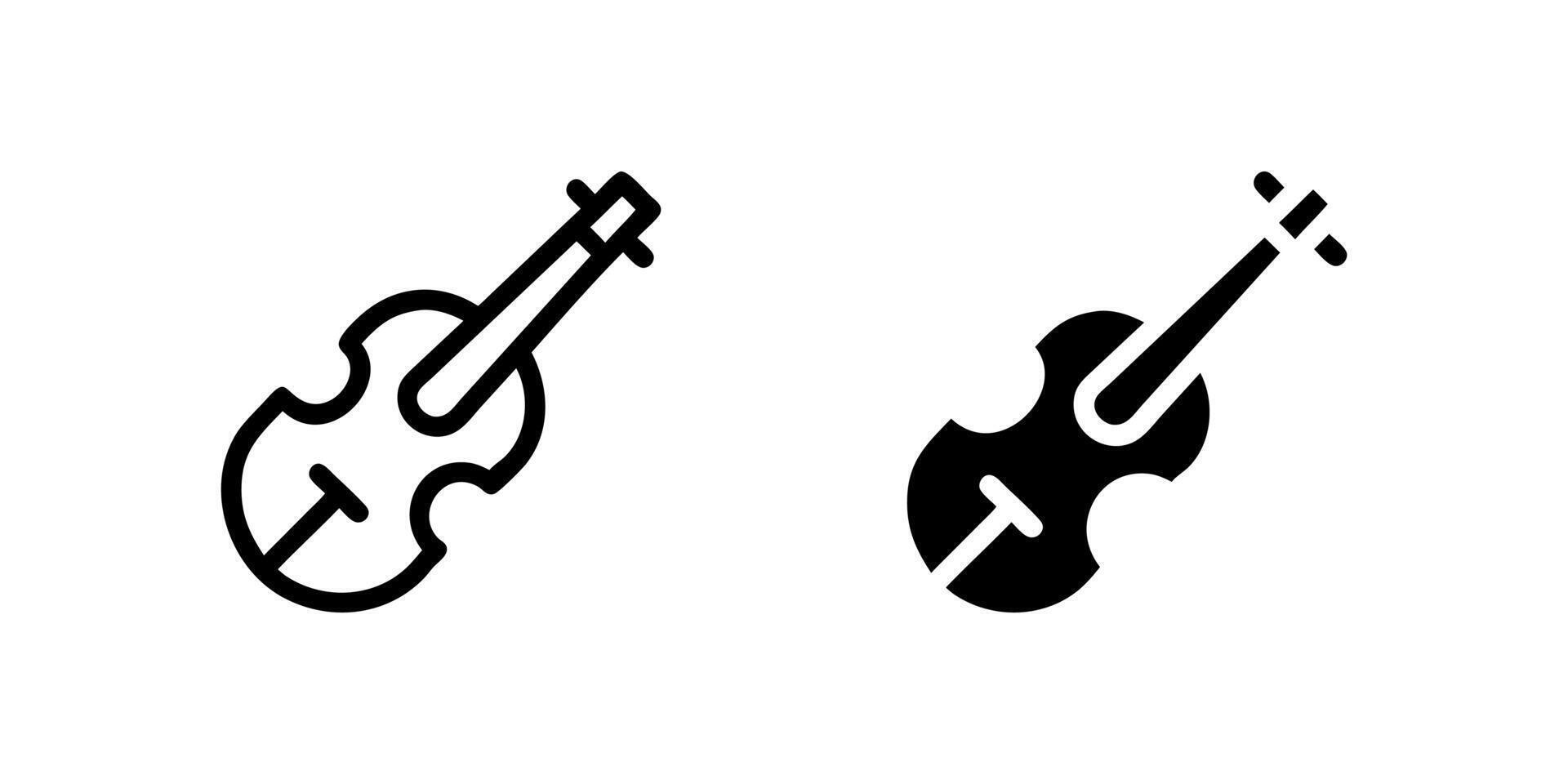 Elegant violin music instrument icon set for classical music, orchestras, and artistic performance. Great for education, arts, and sound themes. vector