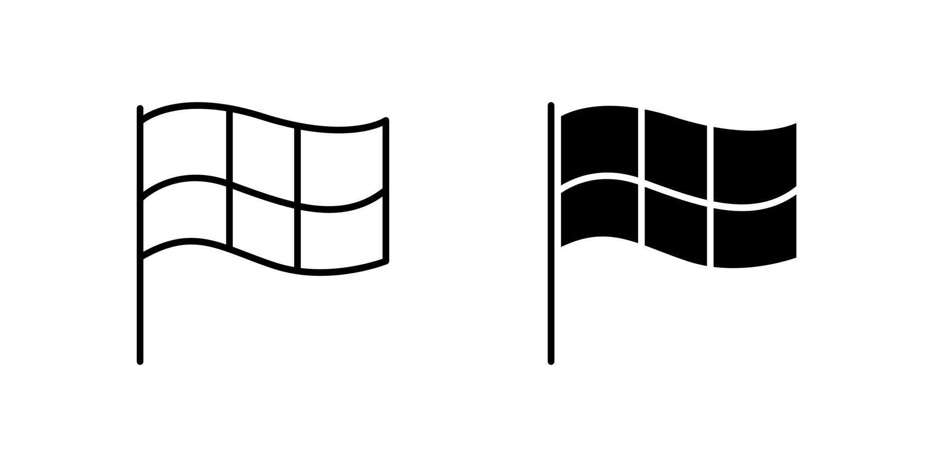 Dynamic wavy flag icon set representing motion, direction, and wind. Useful for signals, symbols, and national themes. vector