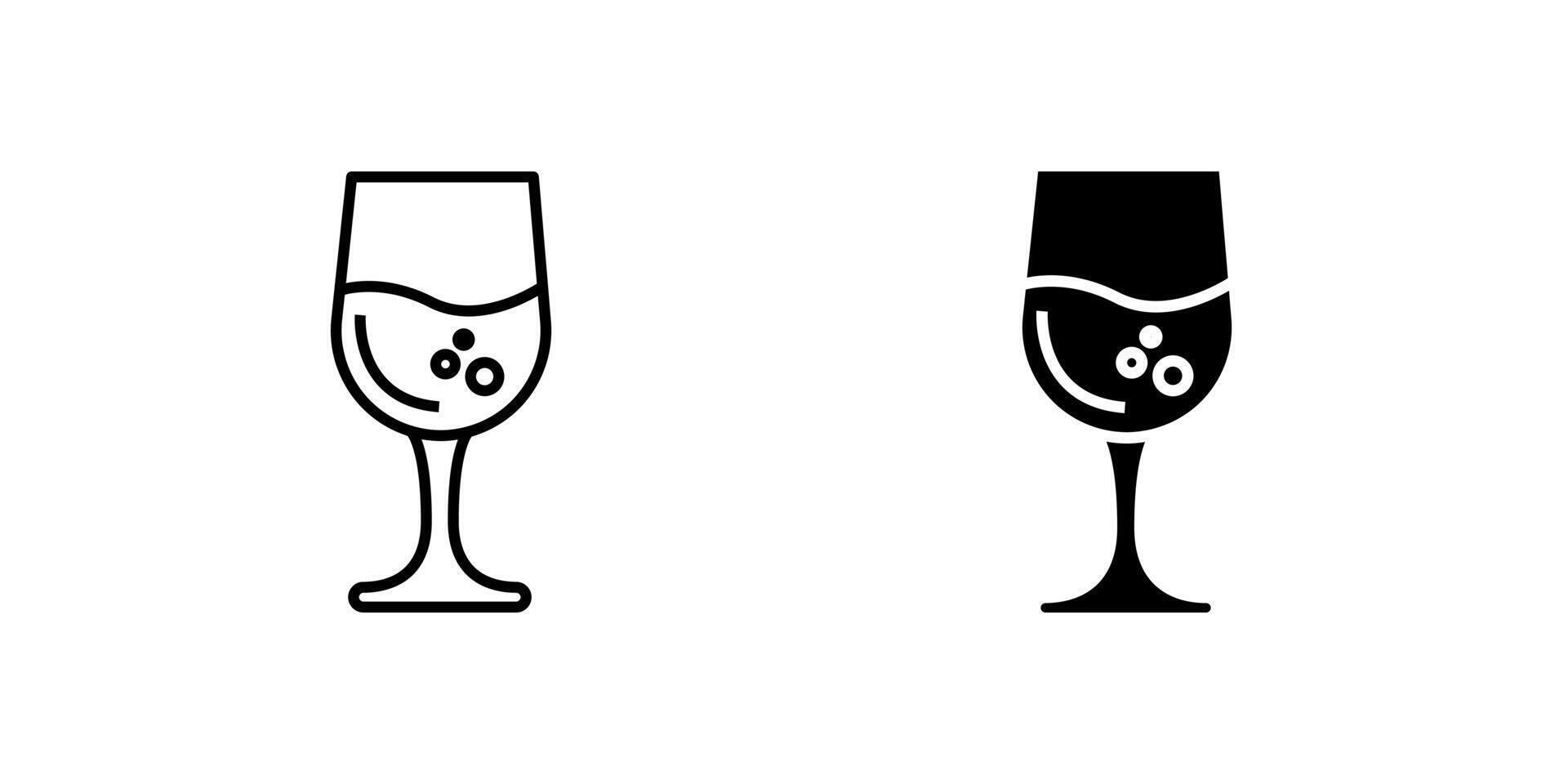 Classic wine glass icon set for beverages, drinks, and dining. Ideal for parties, celebrations, and restaurant themes. vector