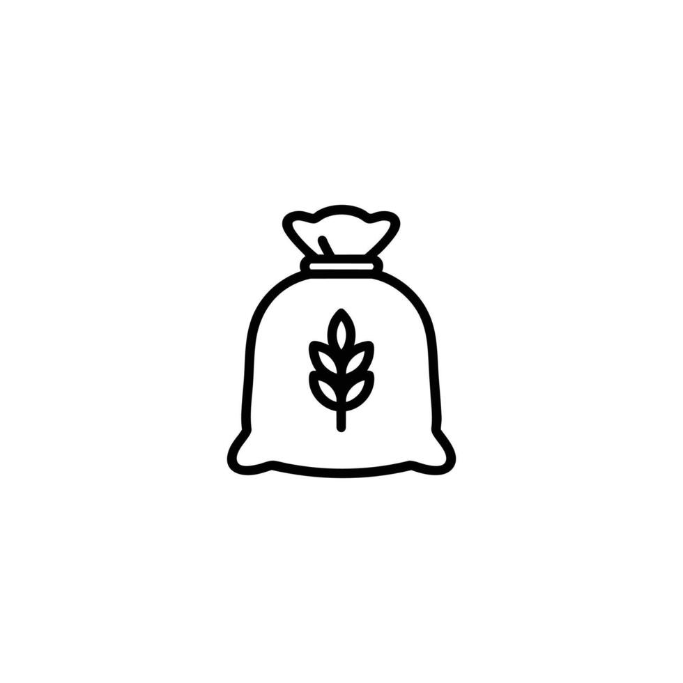 Grain Sack Tied Bulging Shape vector