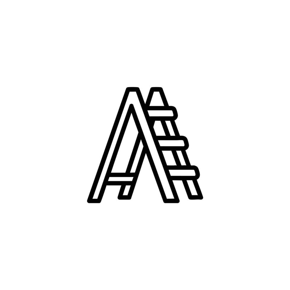 Step Ladder A-Frame Outline Design vector