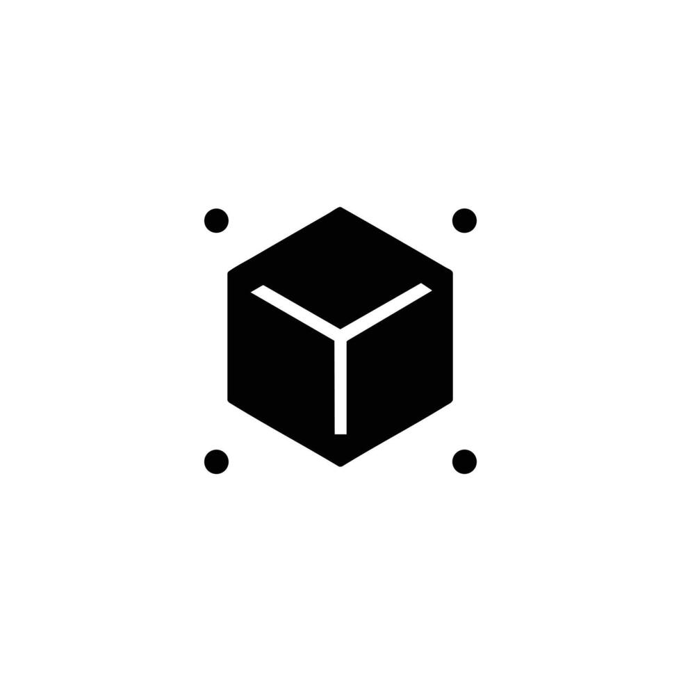 Solid Isometric Cube Bounding Dots vector