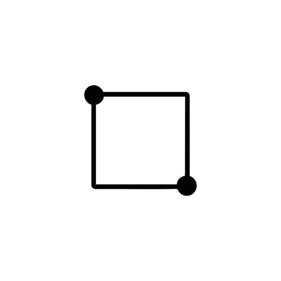 Square Outline Diagonal Corner Points vector