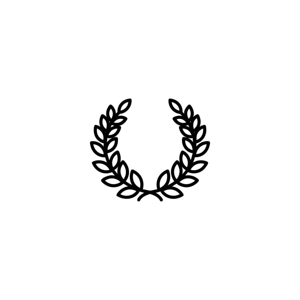 Monochrome Laurel Wreath Victory Symbol vector
