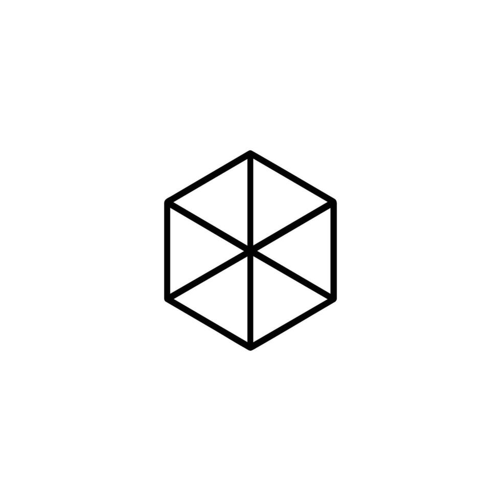 Hexagon X-Ray Internal Lines View vector