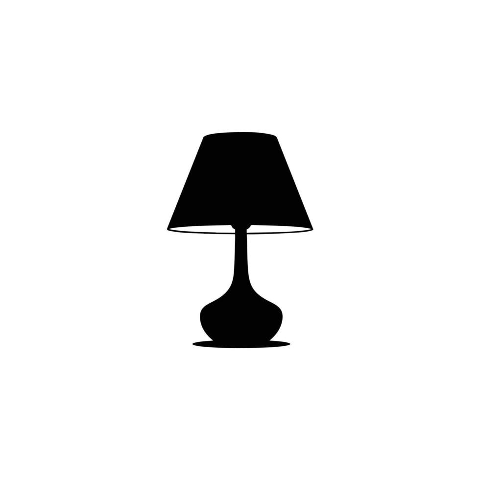 Table Lamp Black Silhouette vector