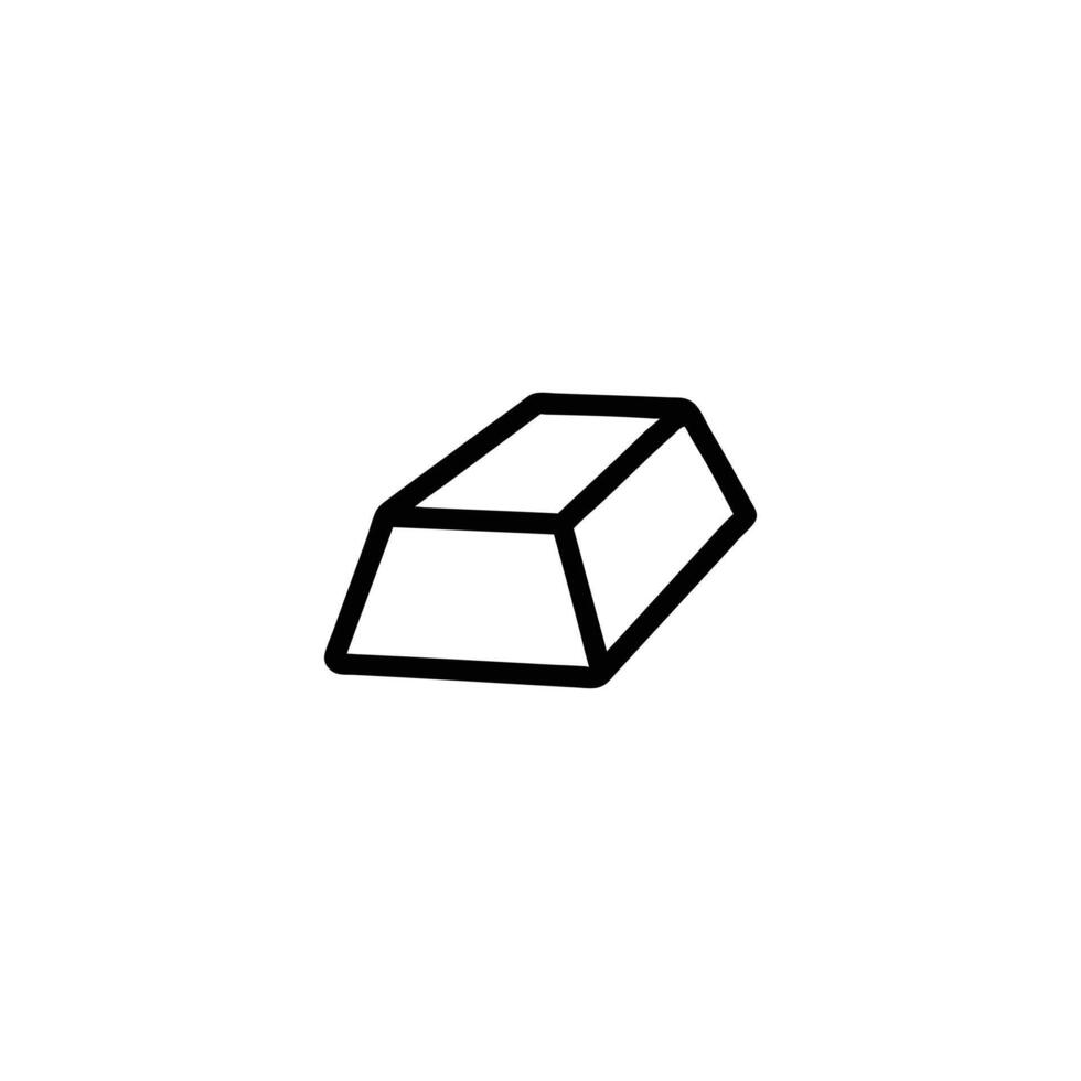 Metal Ingot Bar Shape Icon vector