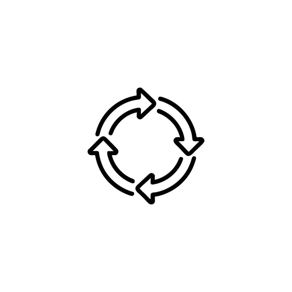 Cyclical Arrows Process Flow Icon vector