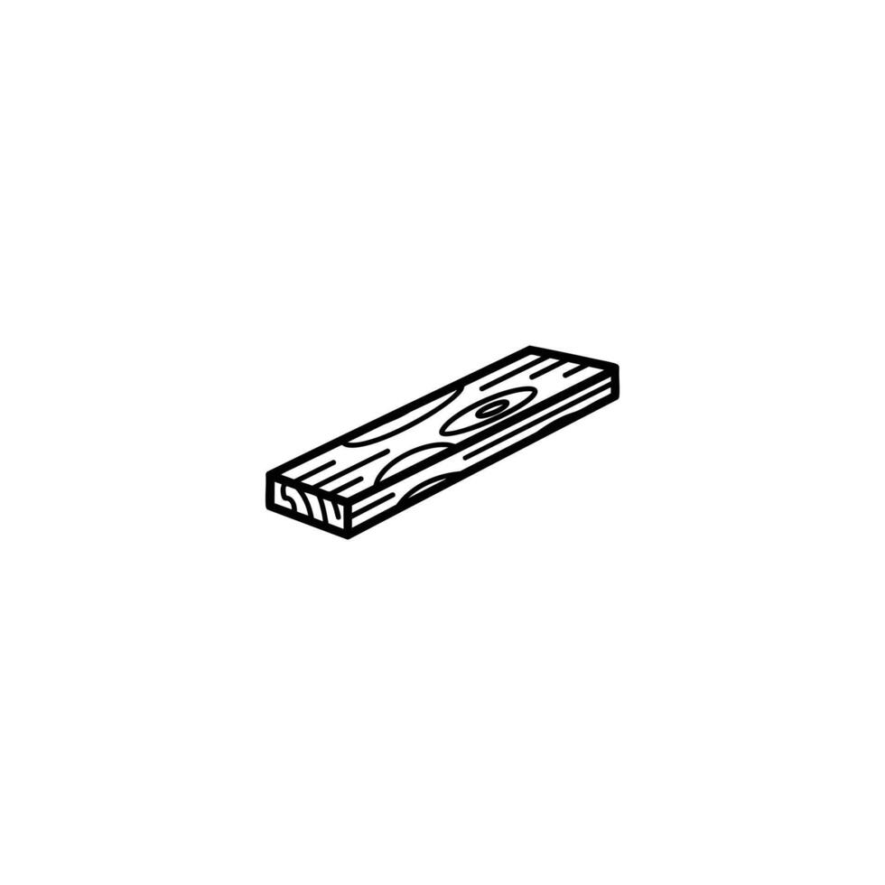 Single Wood Plank Monochrome Outline vector