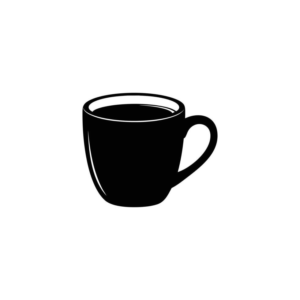 Black Coffee Mug Silhouette vector